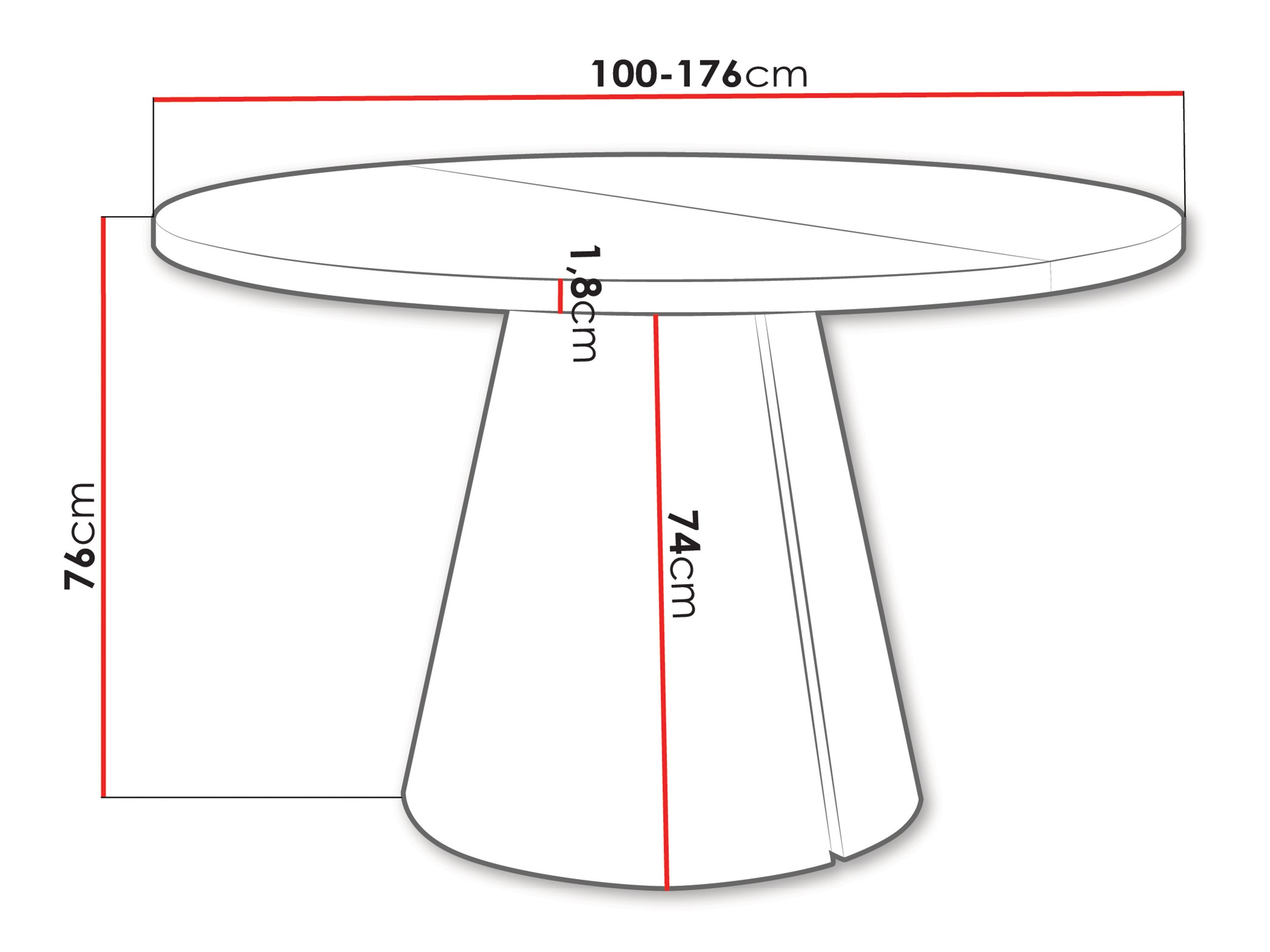 Tisch Oswego 166 (Weiß)