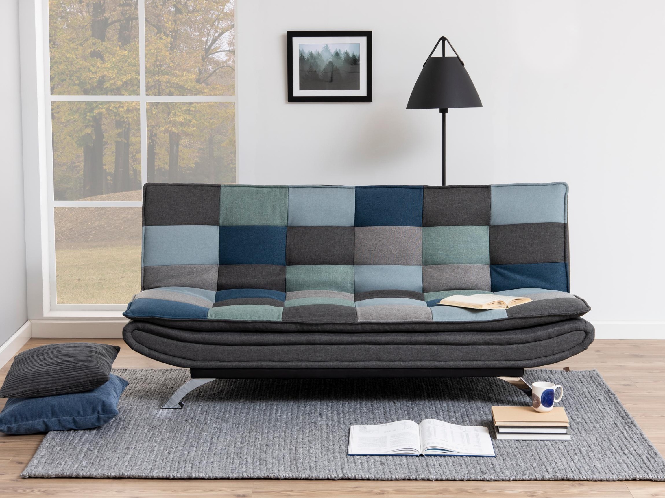 Schlafsofa Norsica 228 (Grau + Blau)