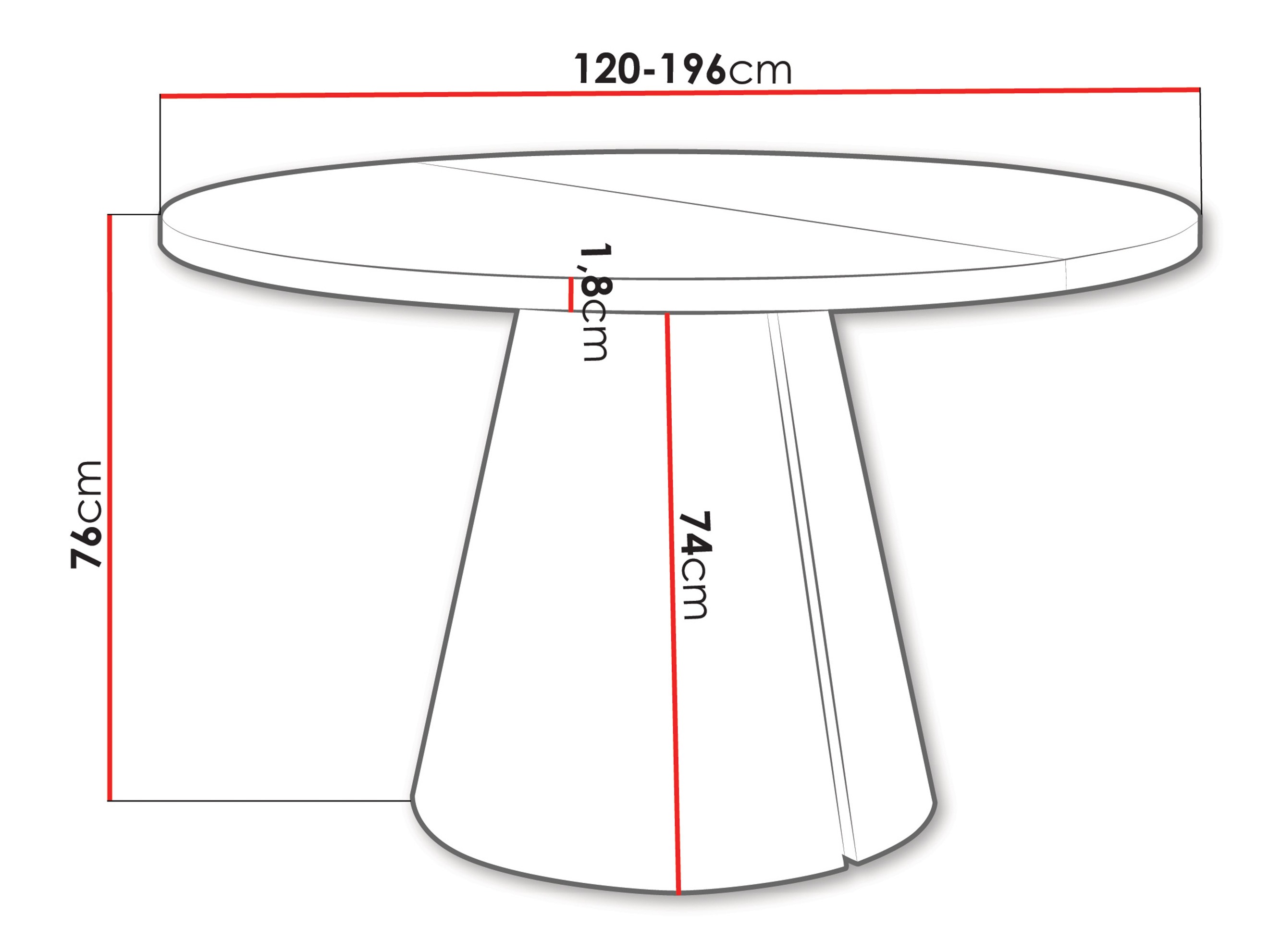 Tisch Oswego 168 (Weiß)