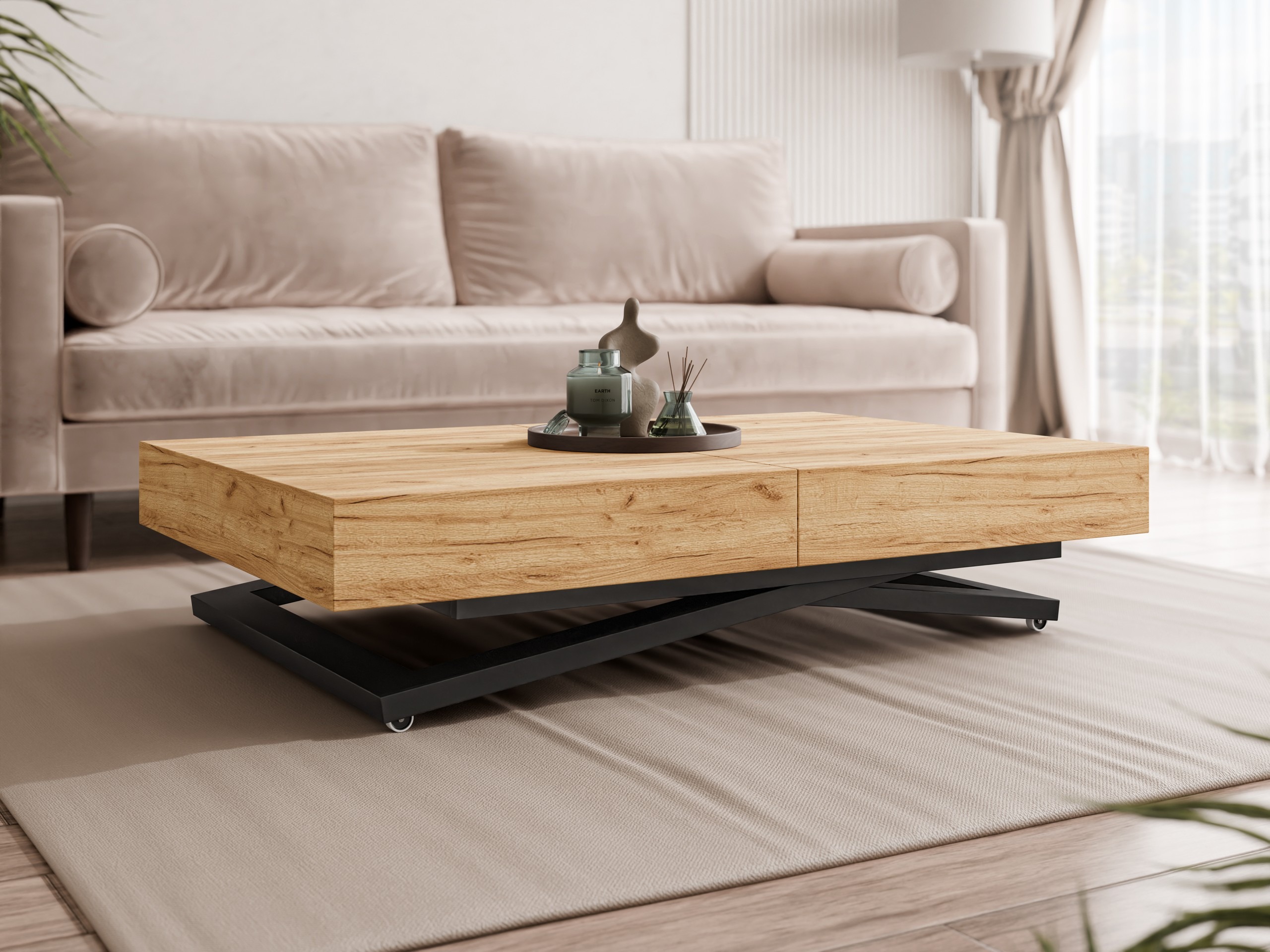 Couchtisch-Transformer Oswego 171 (Craft goldene Eichenholzoptik)