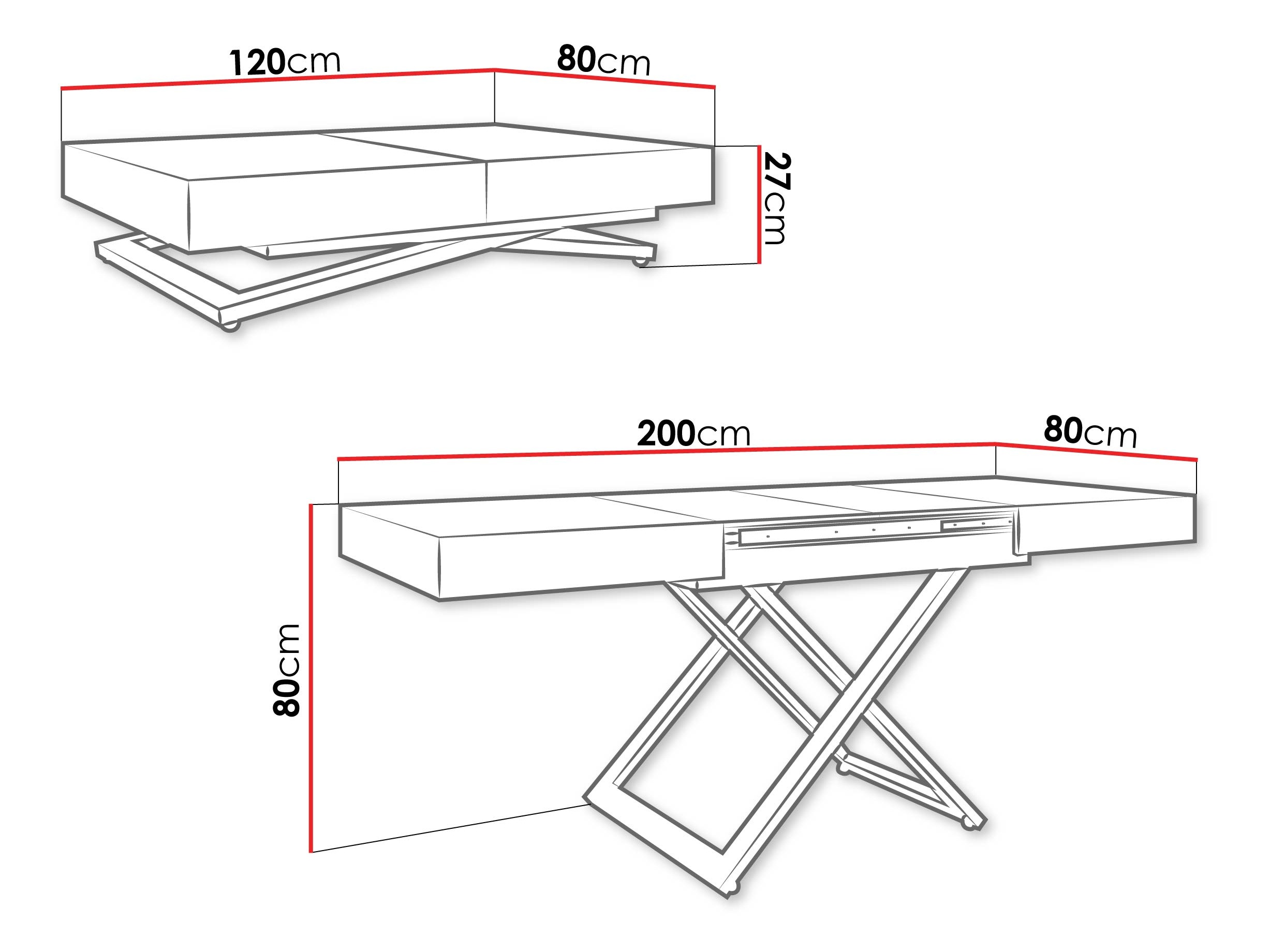 Couchtisch-Transformer Oswego 172 (Kaschmir)