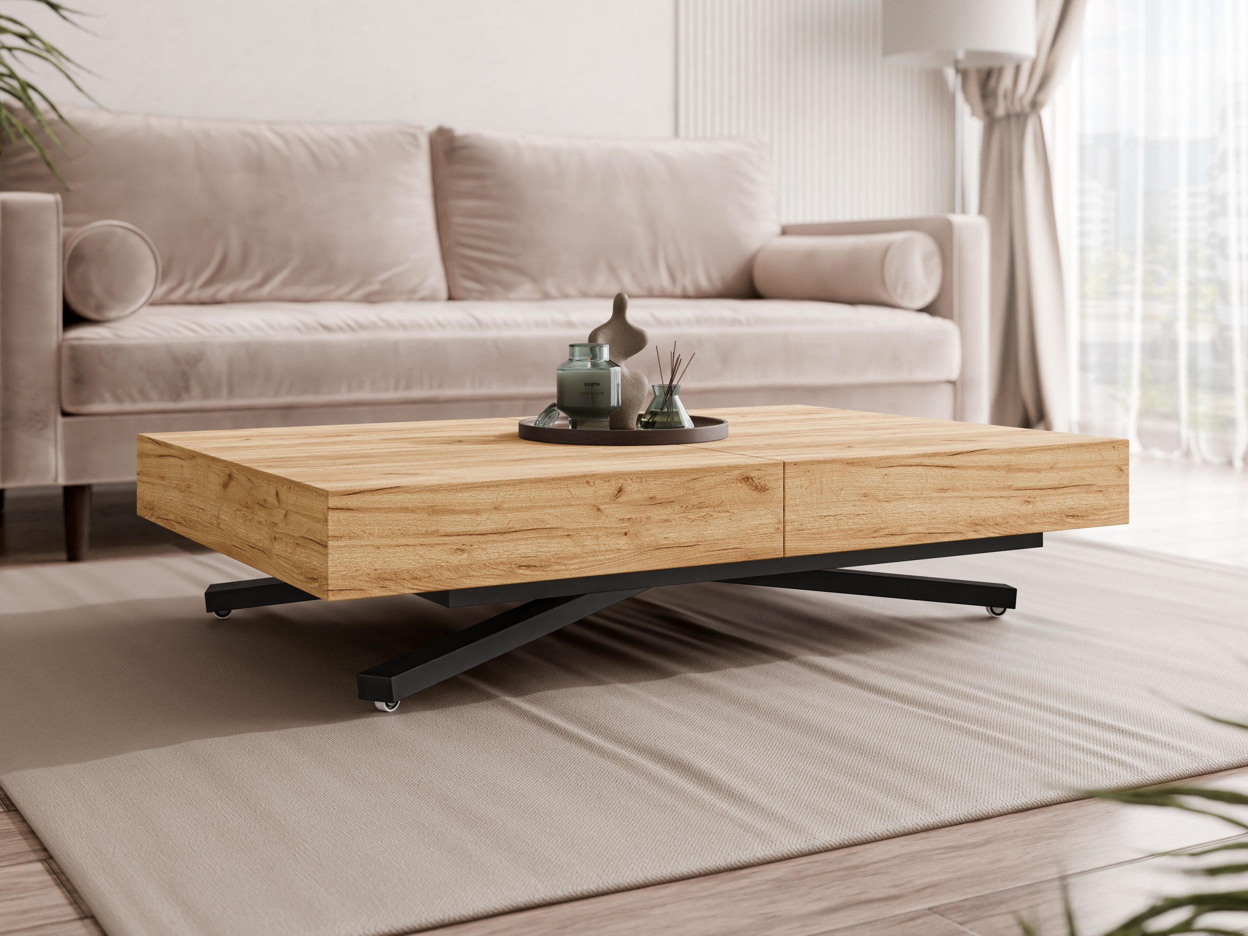 Couchtisch-Transformer Oswego 176 (Craft goldene Eichenholzoptik)