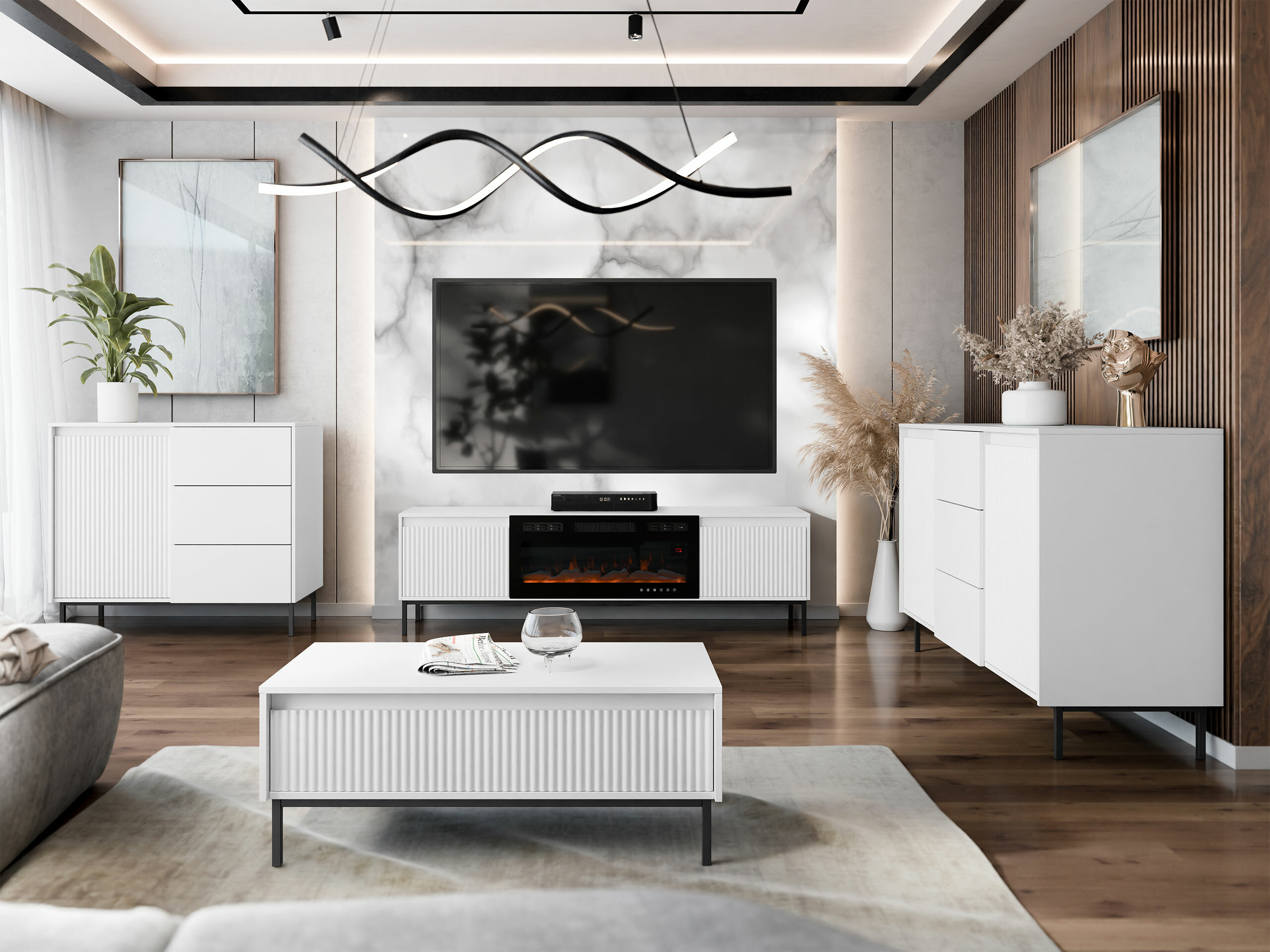 TV-Möbel Comfivo Delruva III (Weiß)