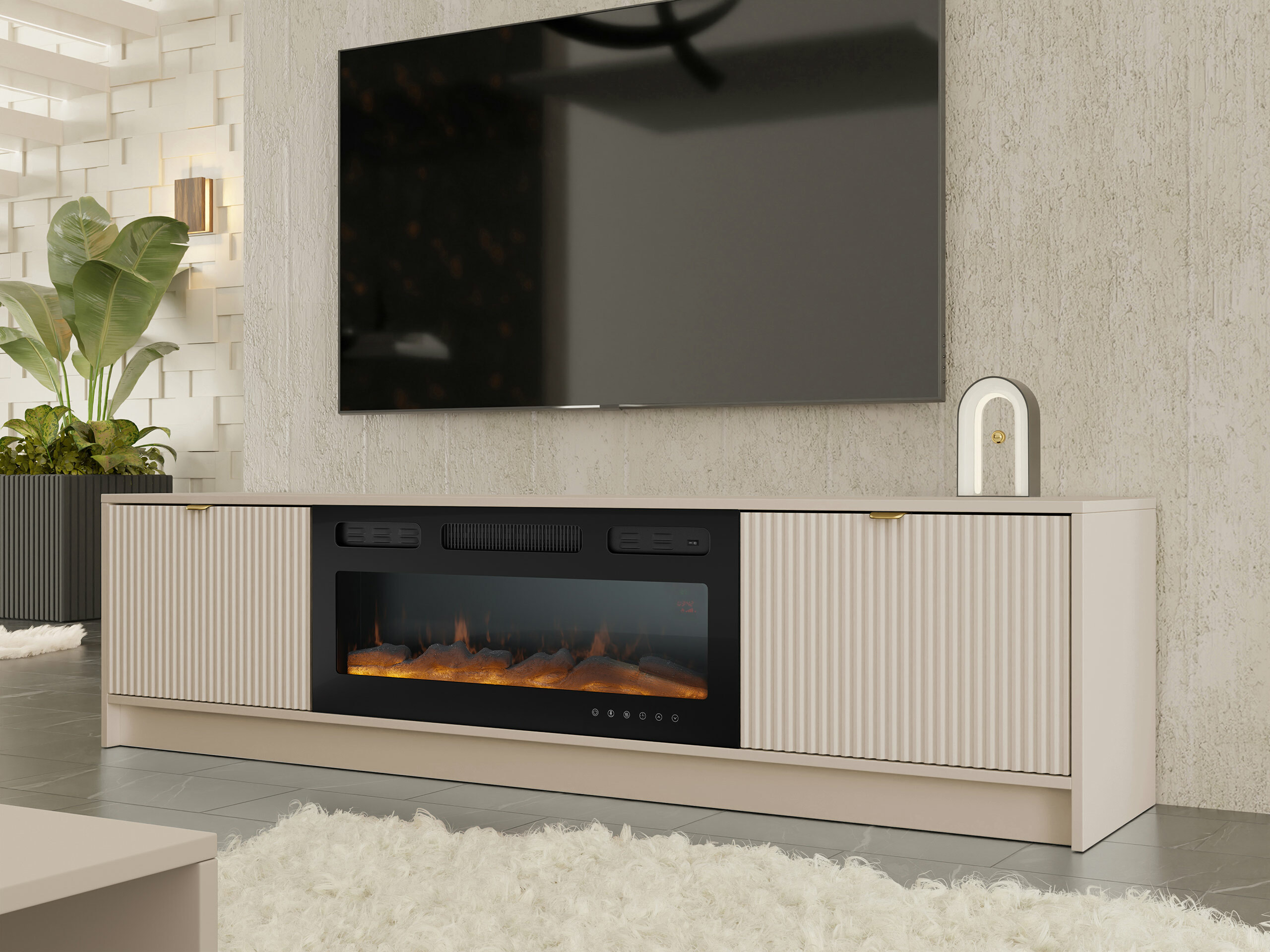 TV-Möbel Comfivo Larmire 109 (Beige)