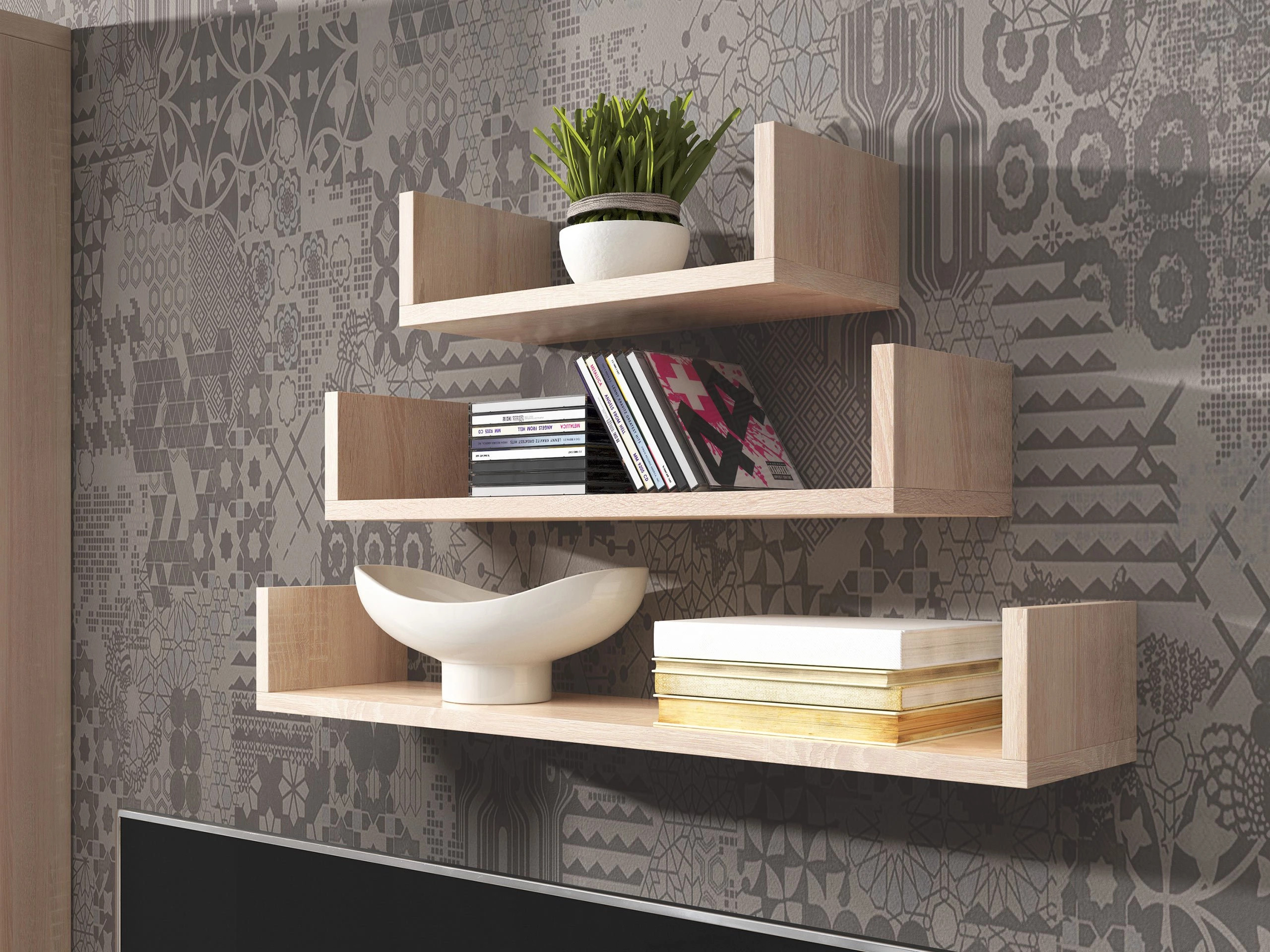 Set mit Hängeregalen Lexicon (Sonoma Eichenholzoptik)