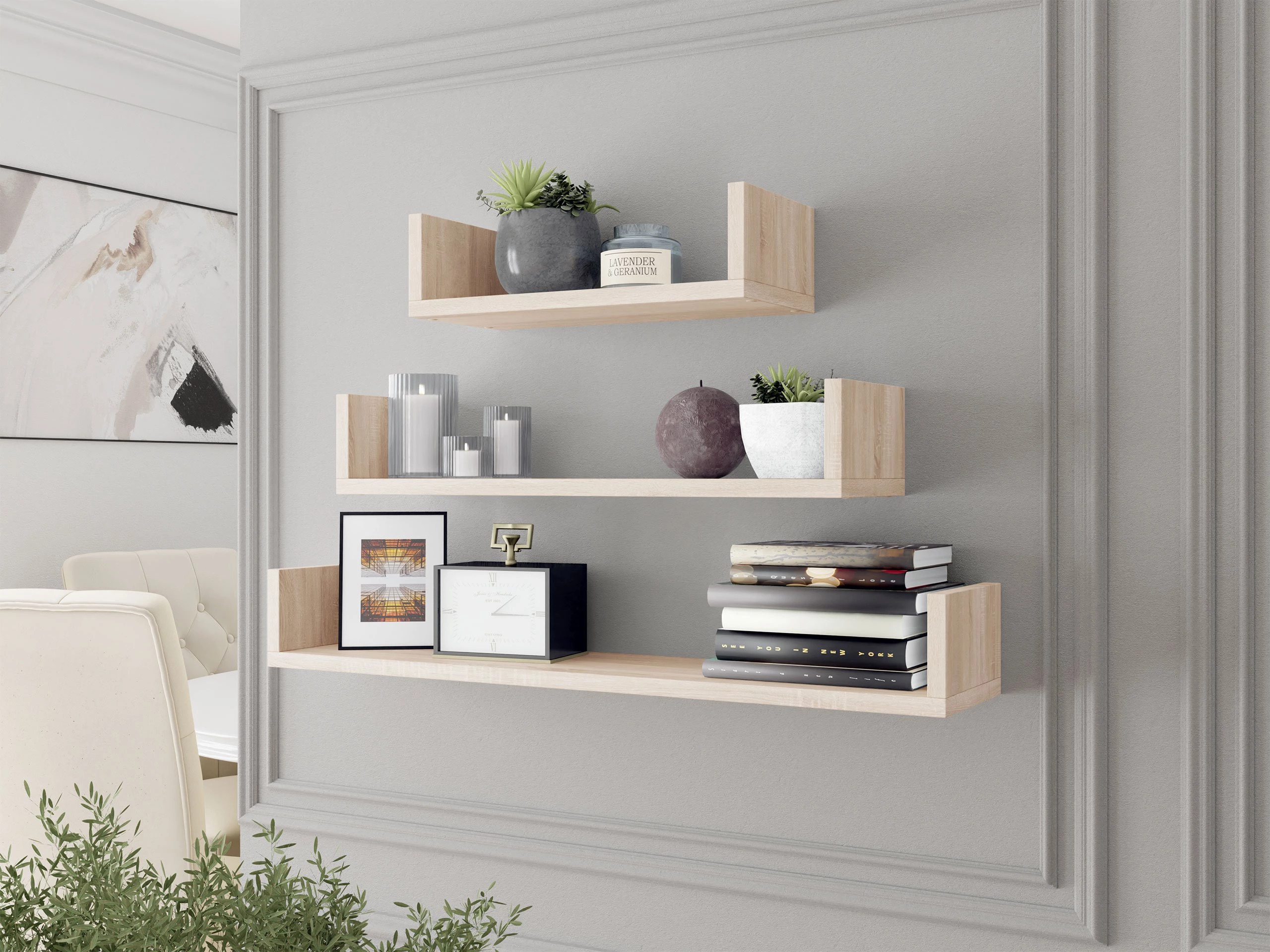 Set mit Hängeregalen Lexicon (Sonoma Eichenholzoptik)