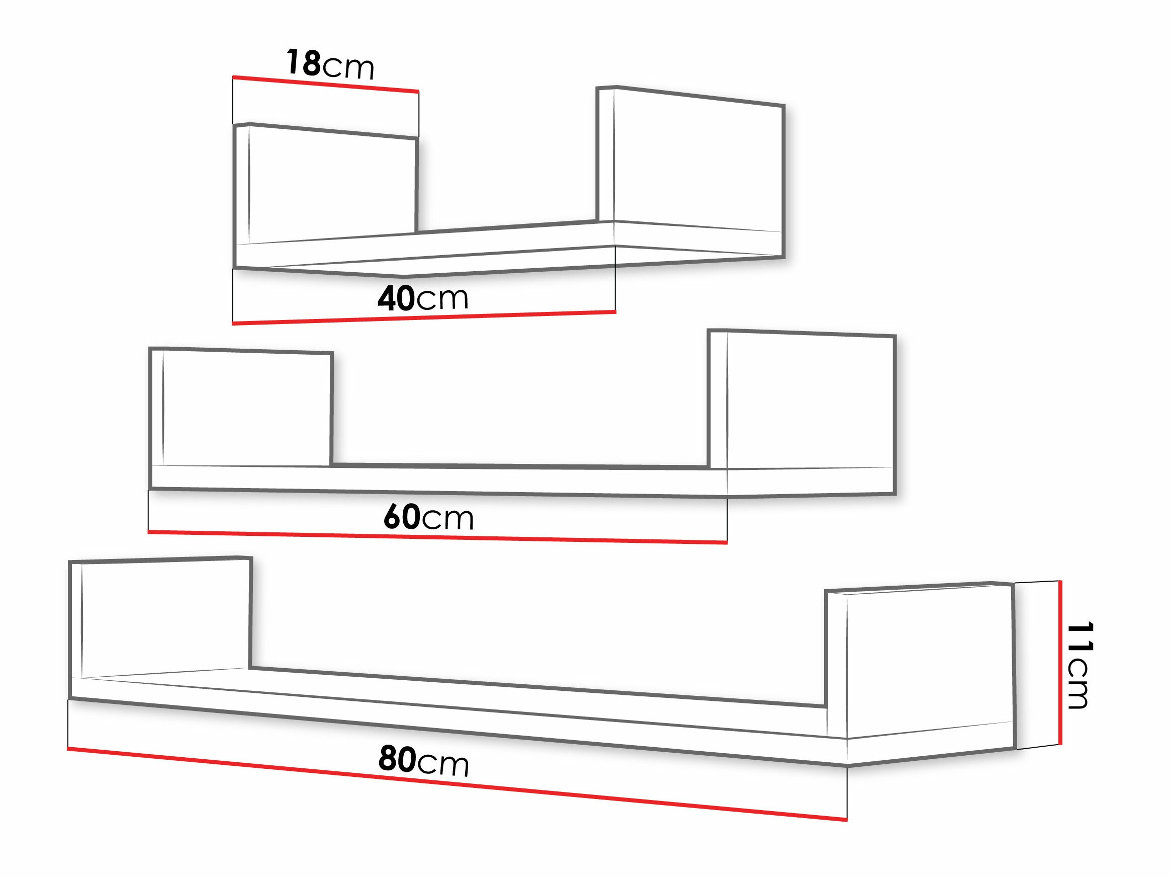 Set mit Hängeregalen Lexicon (Sonoma Eichenholzoptik)