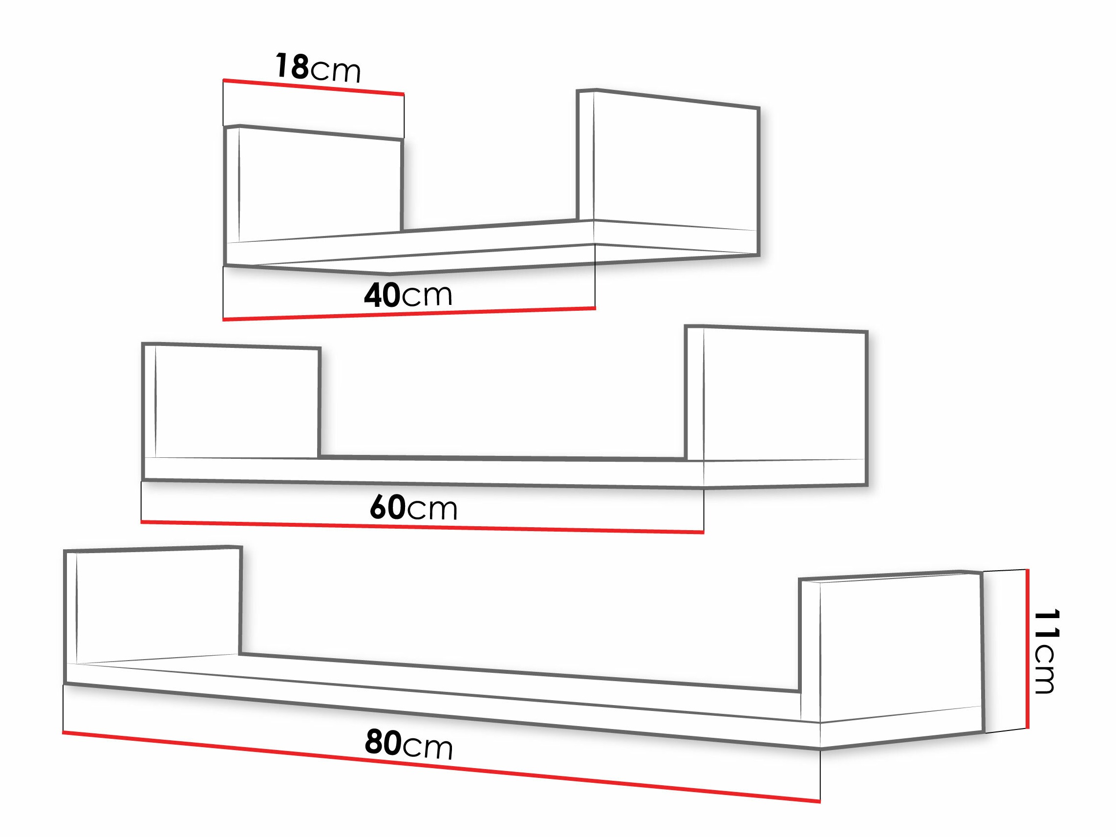Set mit Hängeregalen Lexicon (Weiß)