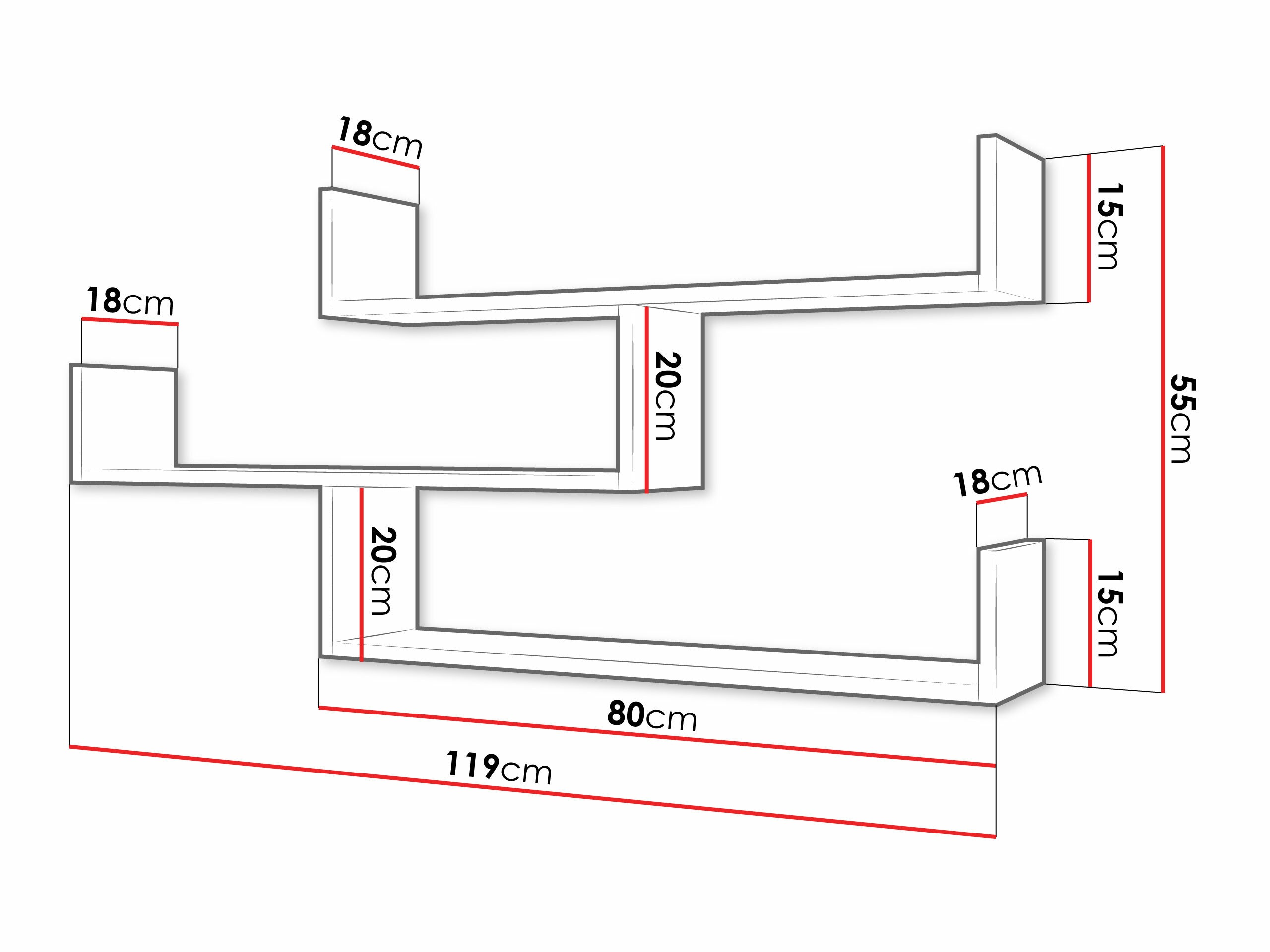 Wandregal Lexicon I (Sonoma Eichenholzoptik)