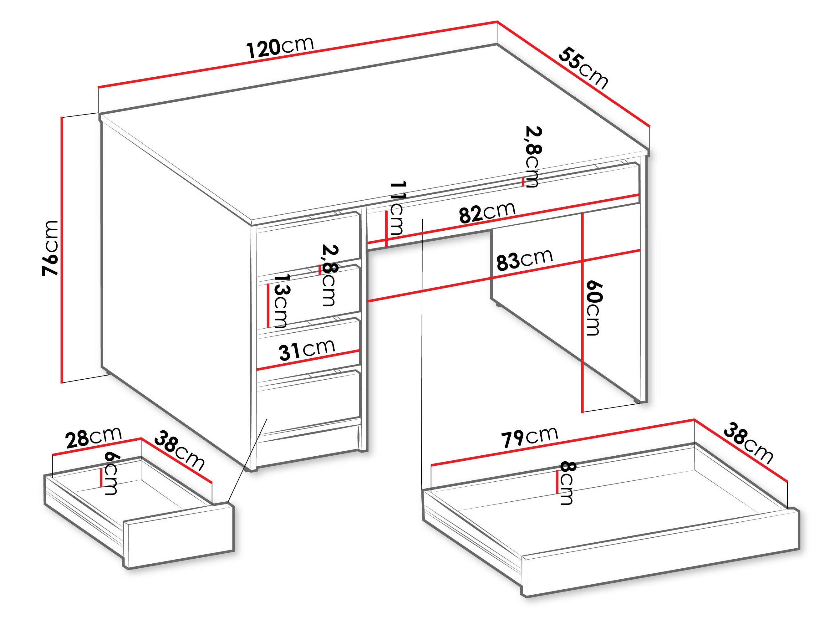 Bürotisch Comfivo Terros I (Weiß)