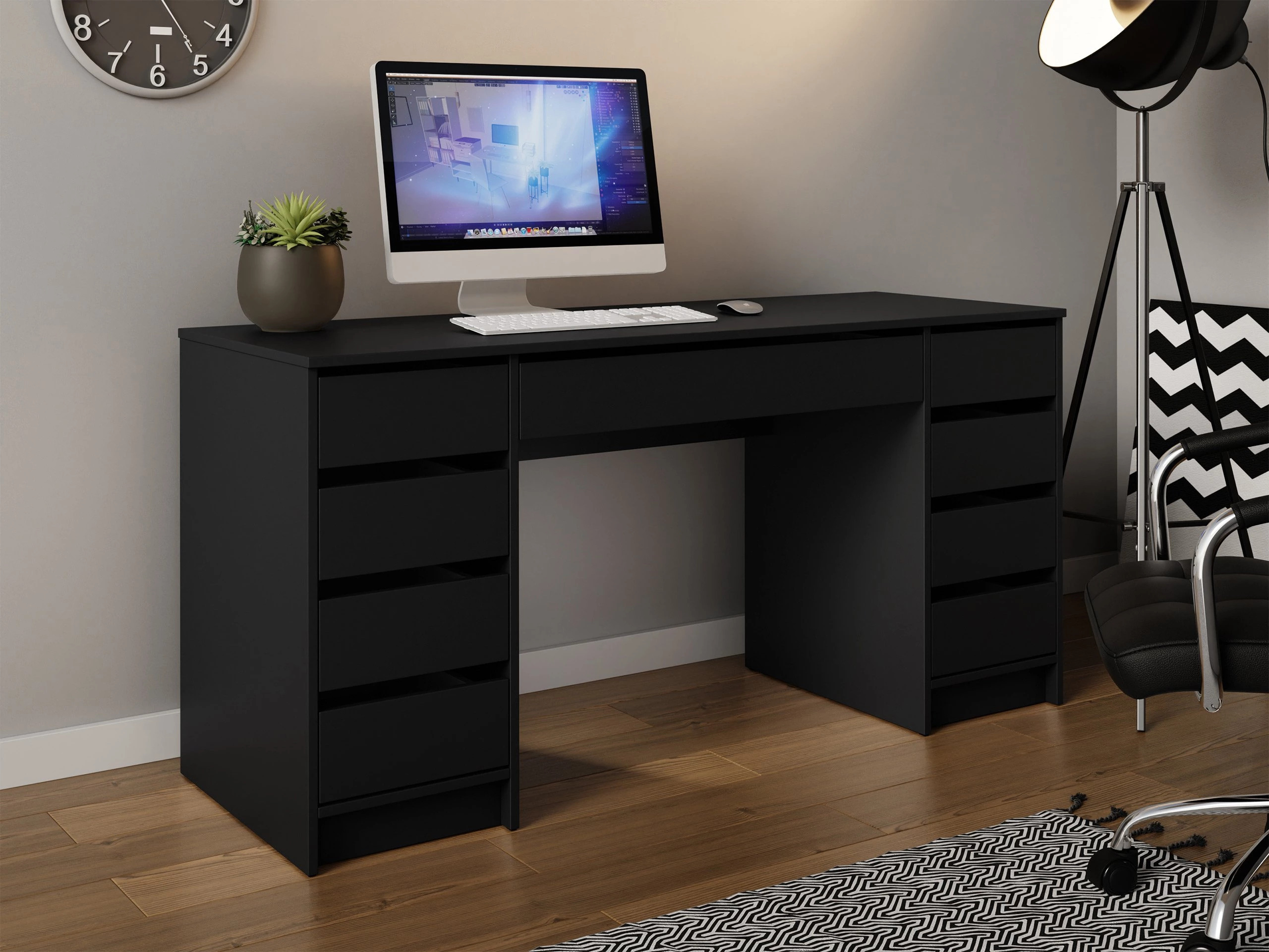 Bürotisch Comfivo Terros II (Schwarz)