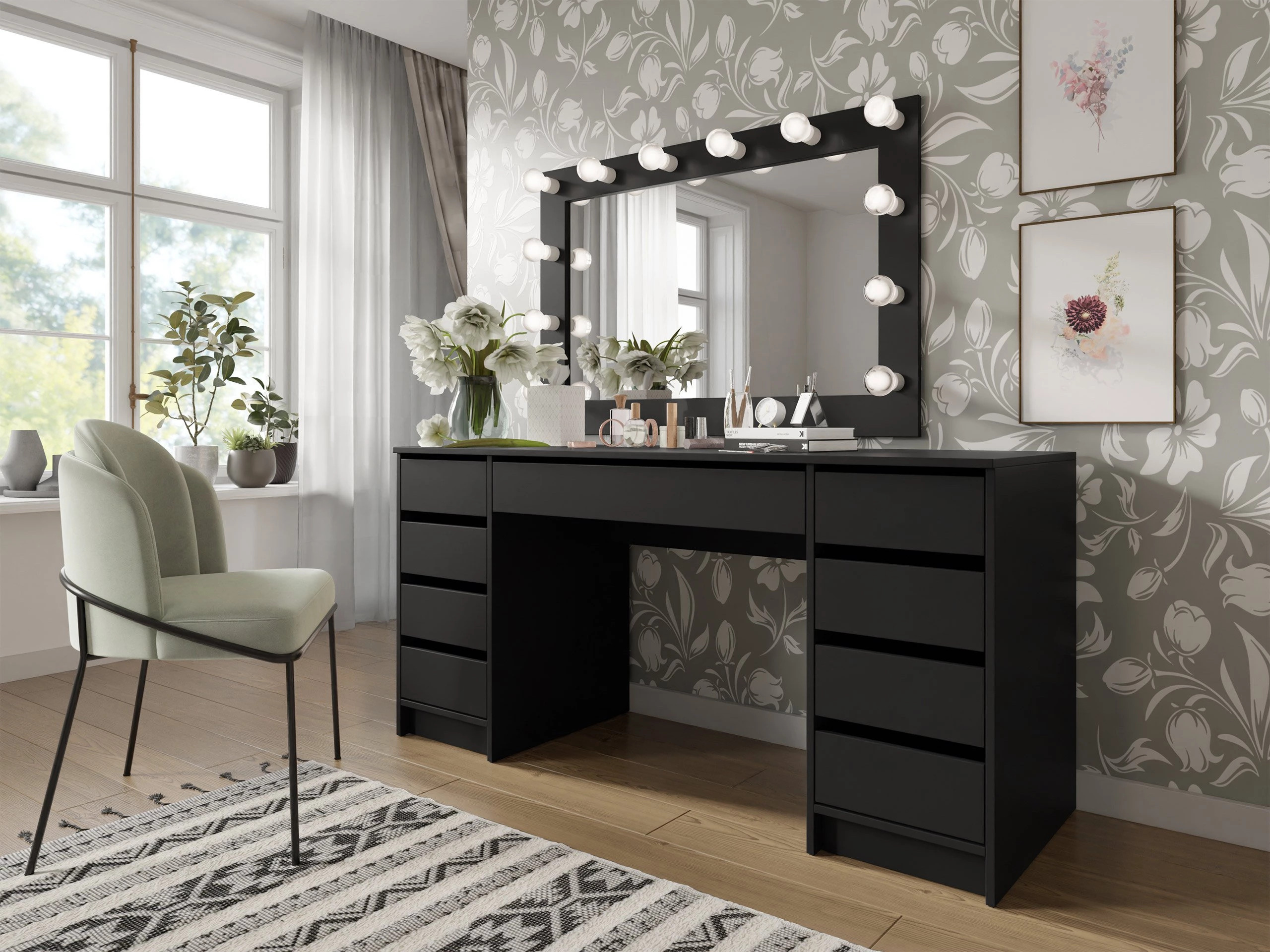 Bürotisch Comfivo Terros II (Schwarz)