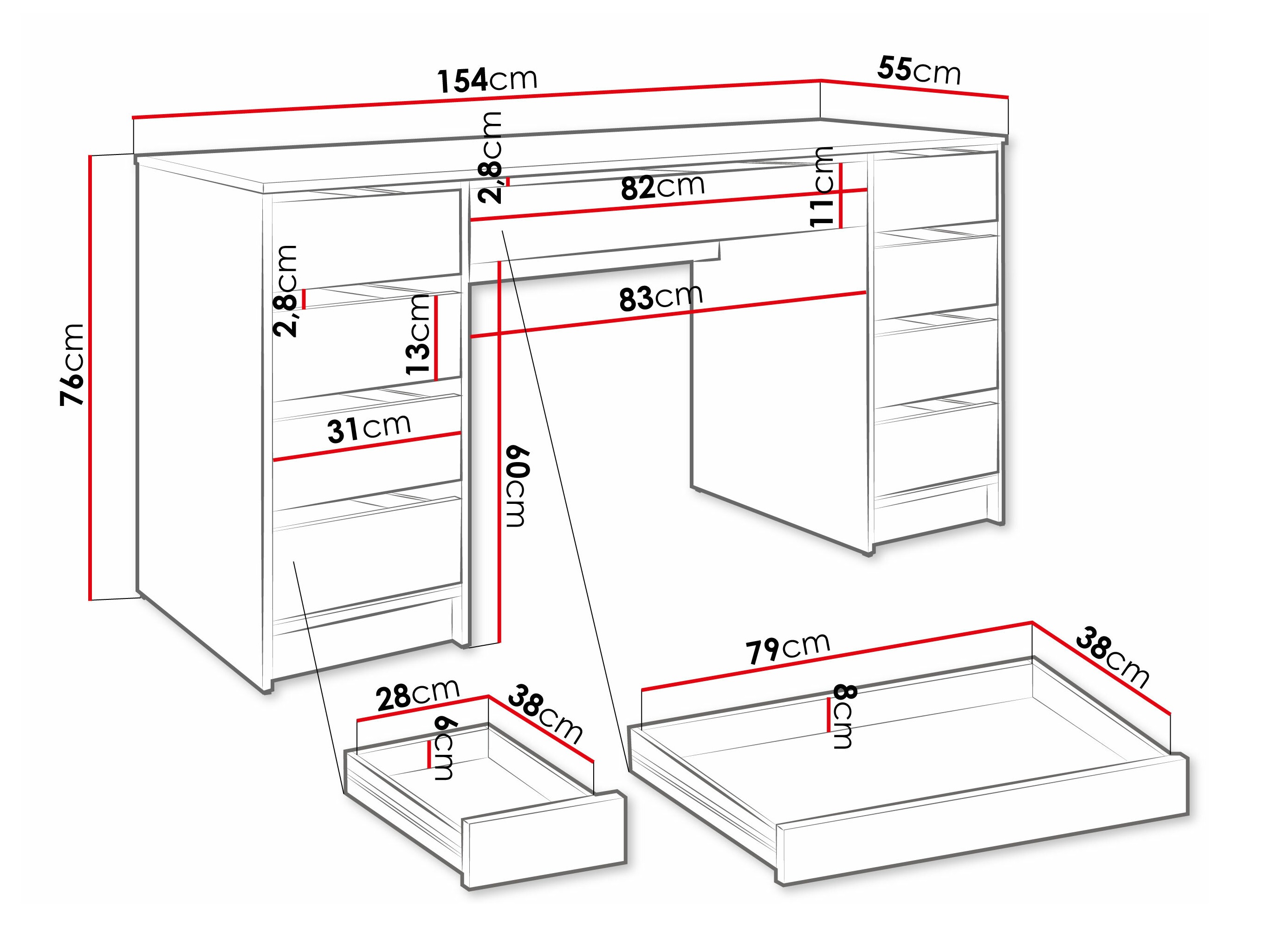 Bürotisch Comfivo Terros II (Weiß)