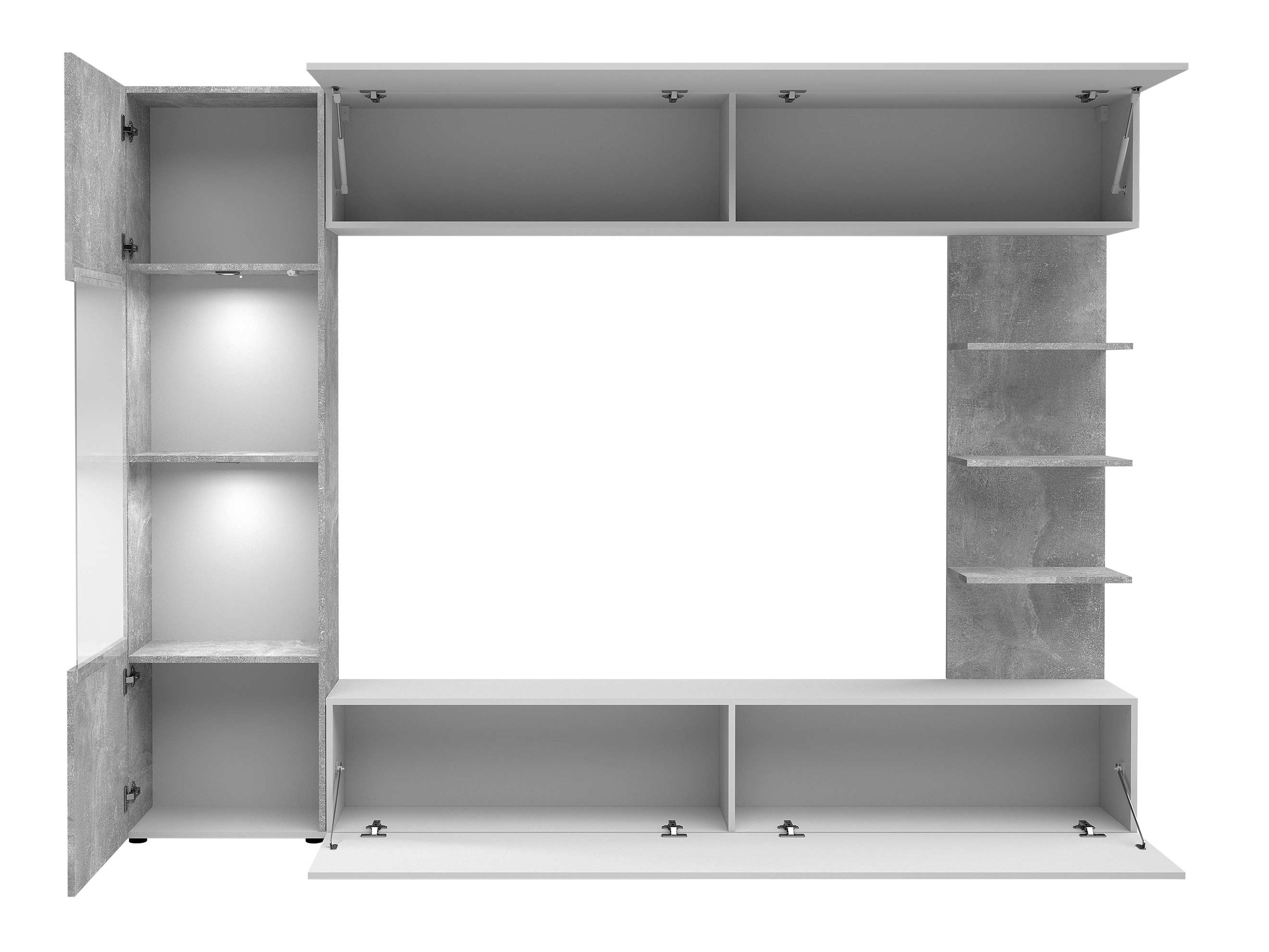 Wohnzimmer-Sets Comfivo Animus (Kaschmir + Eichenholzoptik)