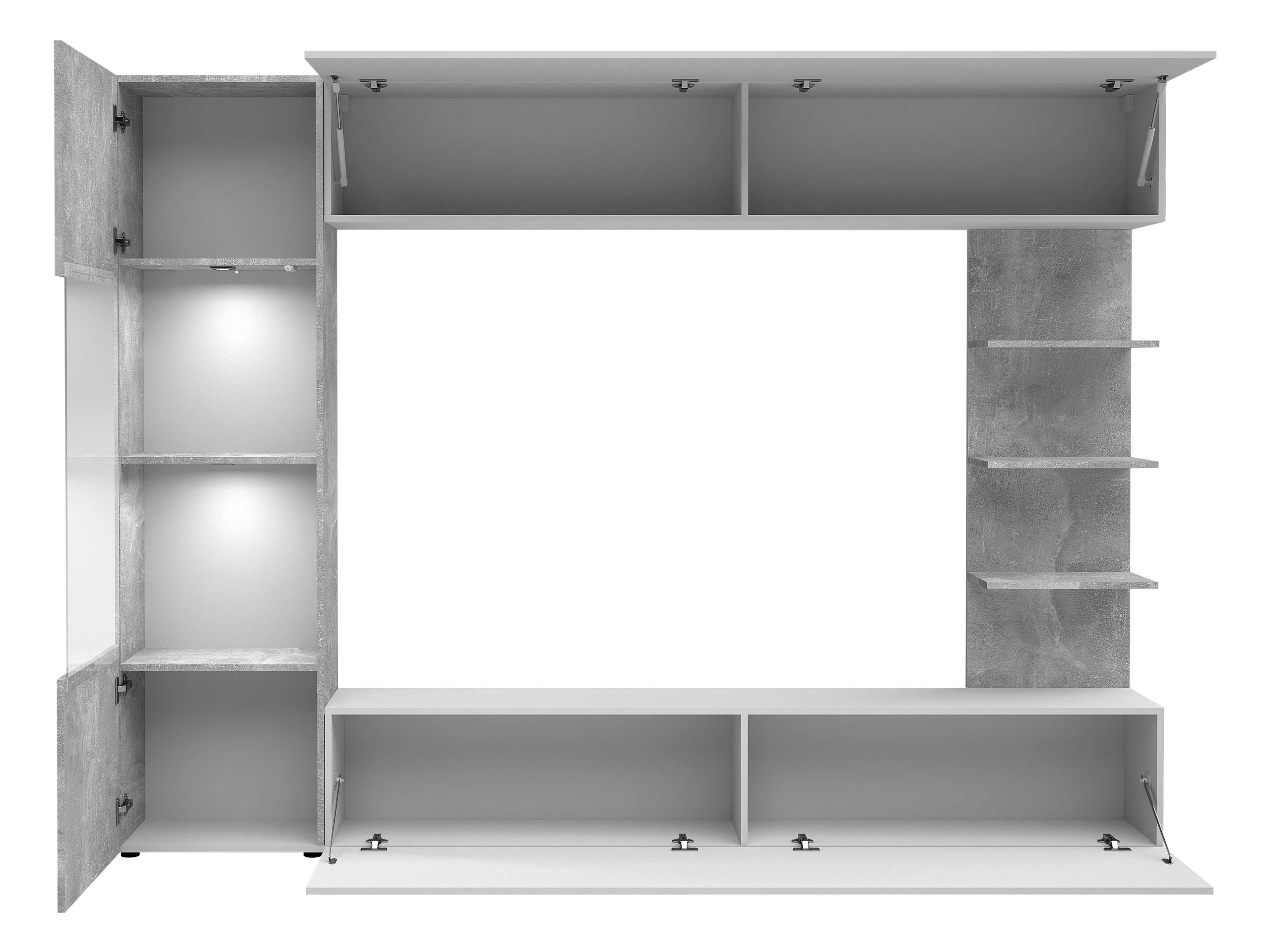 Wohnzimmer-Sets Comfivo Animus (Kaschmir + Eichenholzoptik)