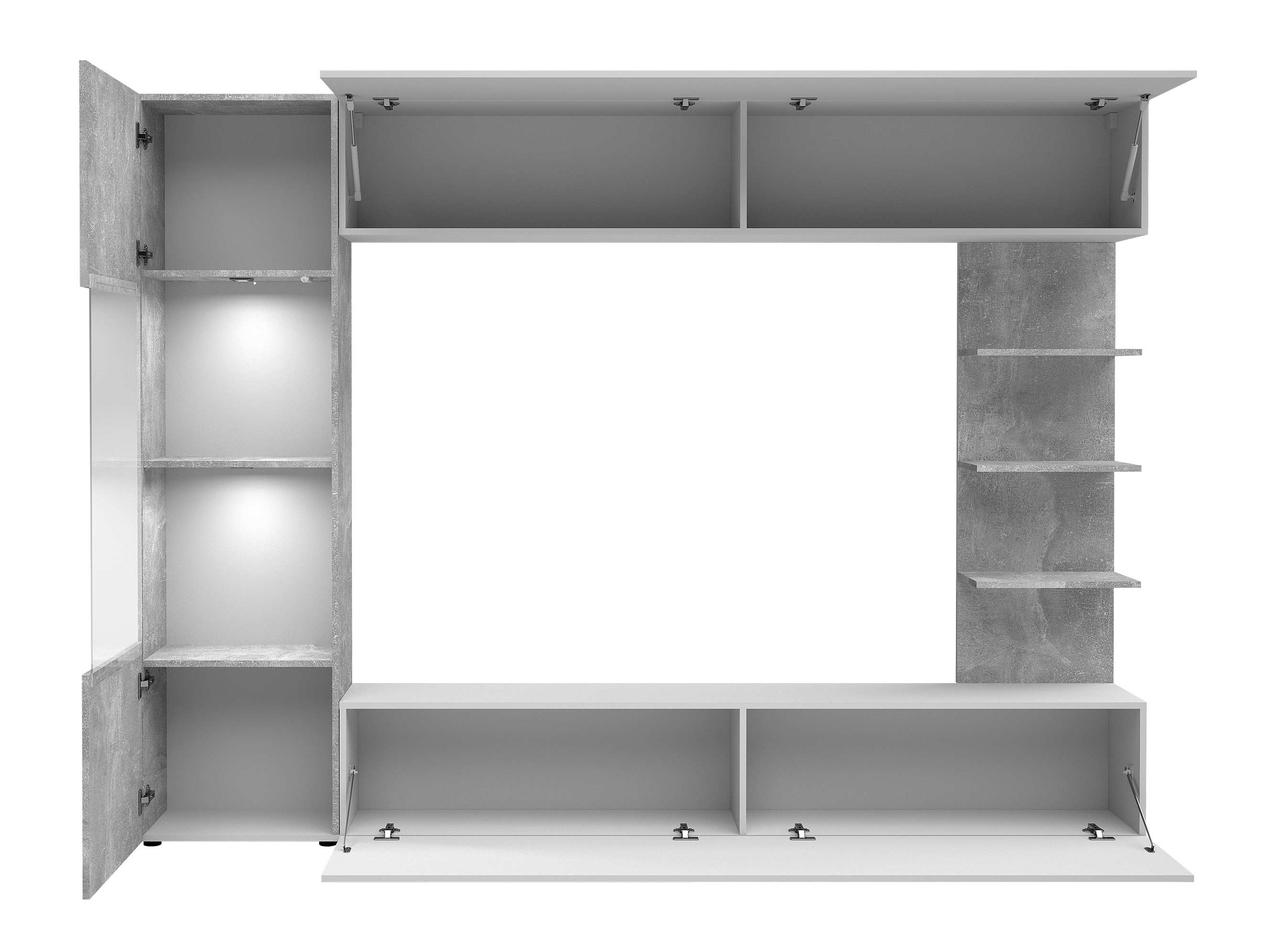 Wohnzimmer-Sets Comfivo Animus (Weiß + Beton)