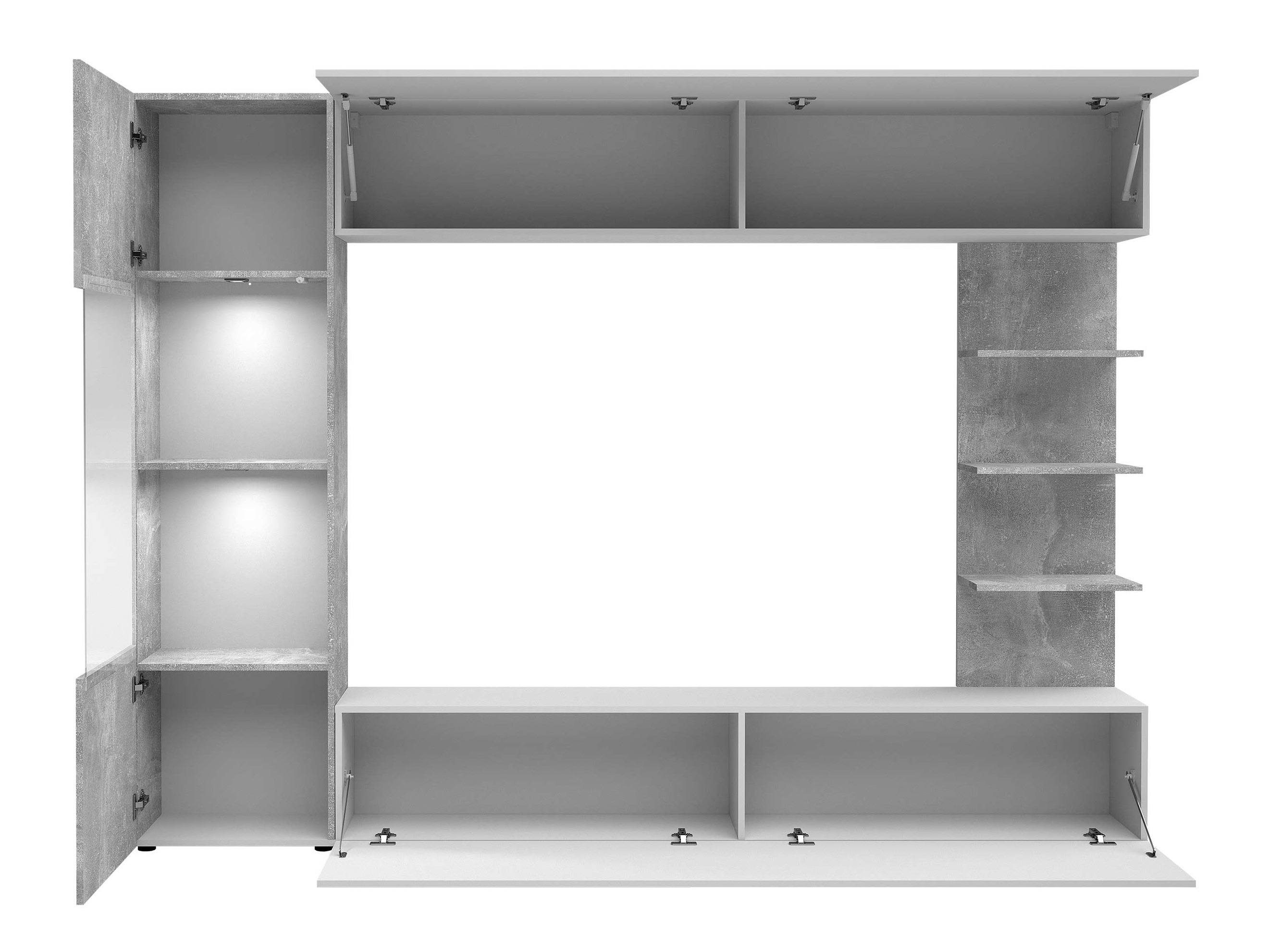 Wohnzimmer-Sets Comfivo Animus (Weiß + Beton)