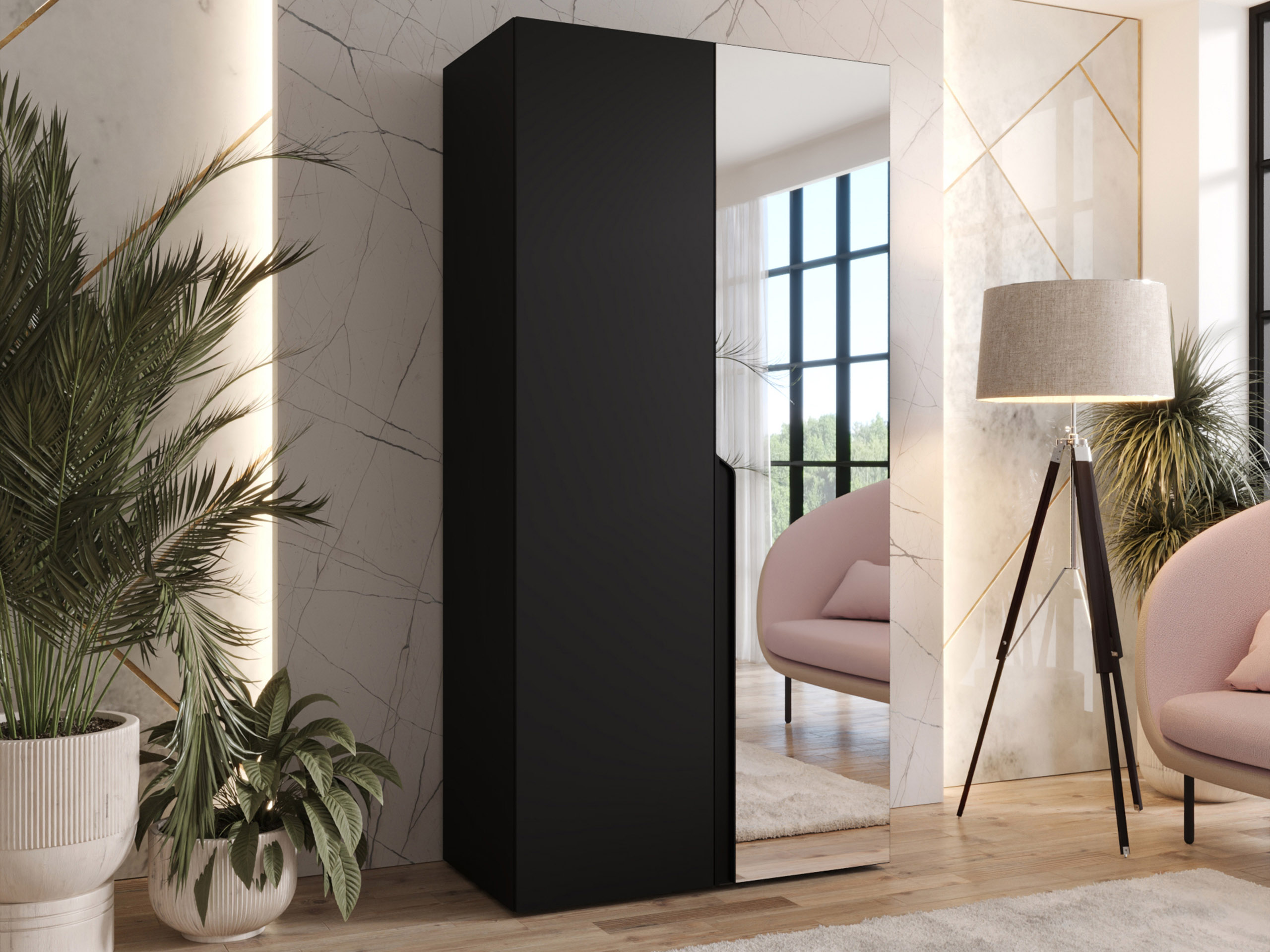 Kleiderschrank Hartford 584 (Schwarz)