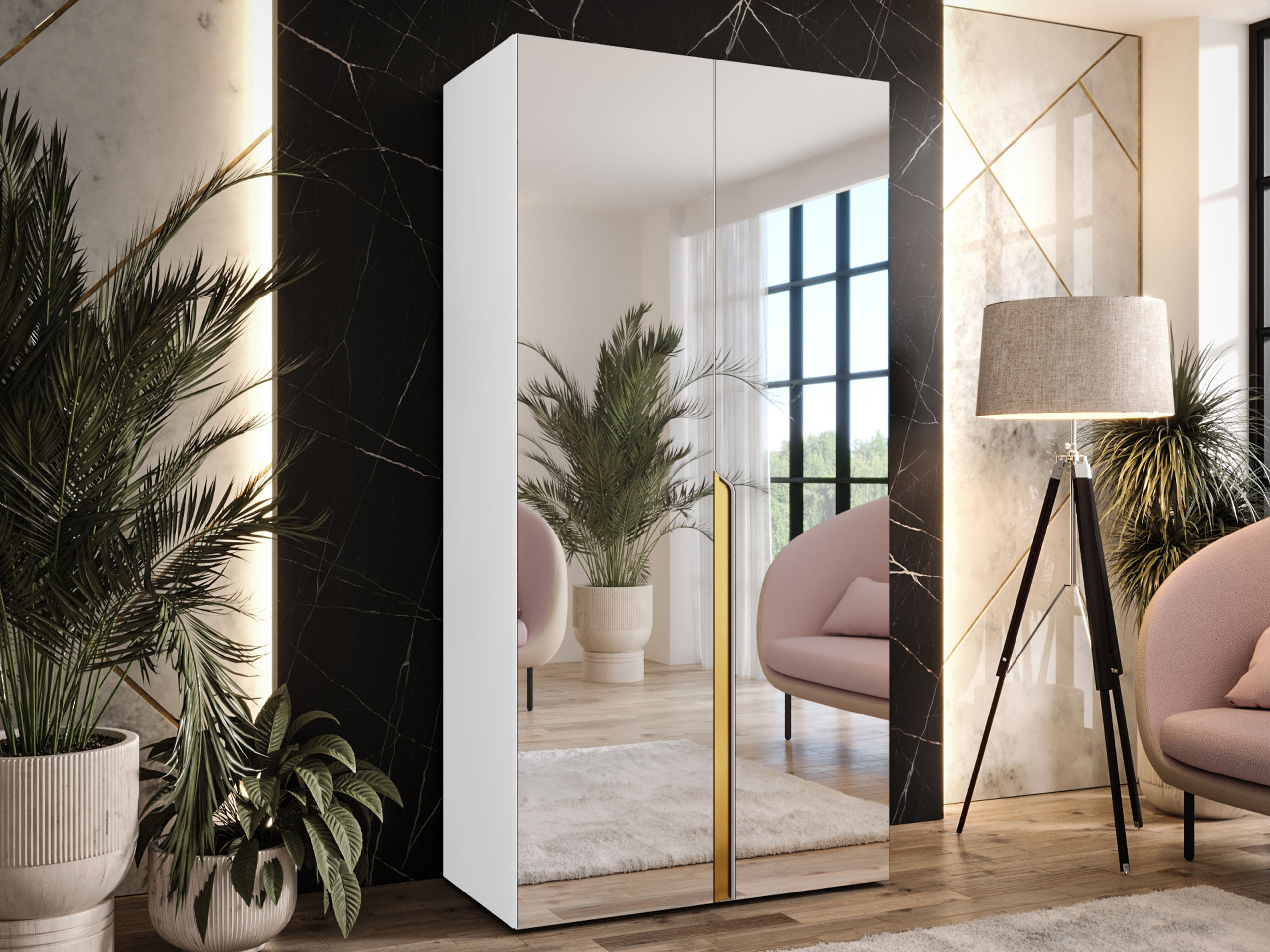 Kleiderschrank Hartford 589 (Weiß)