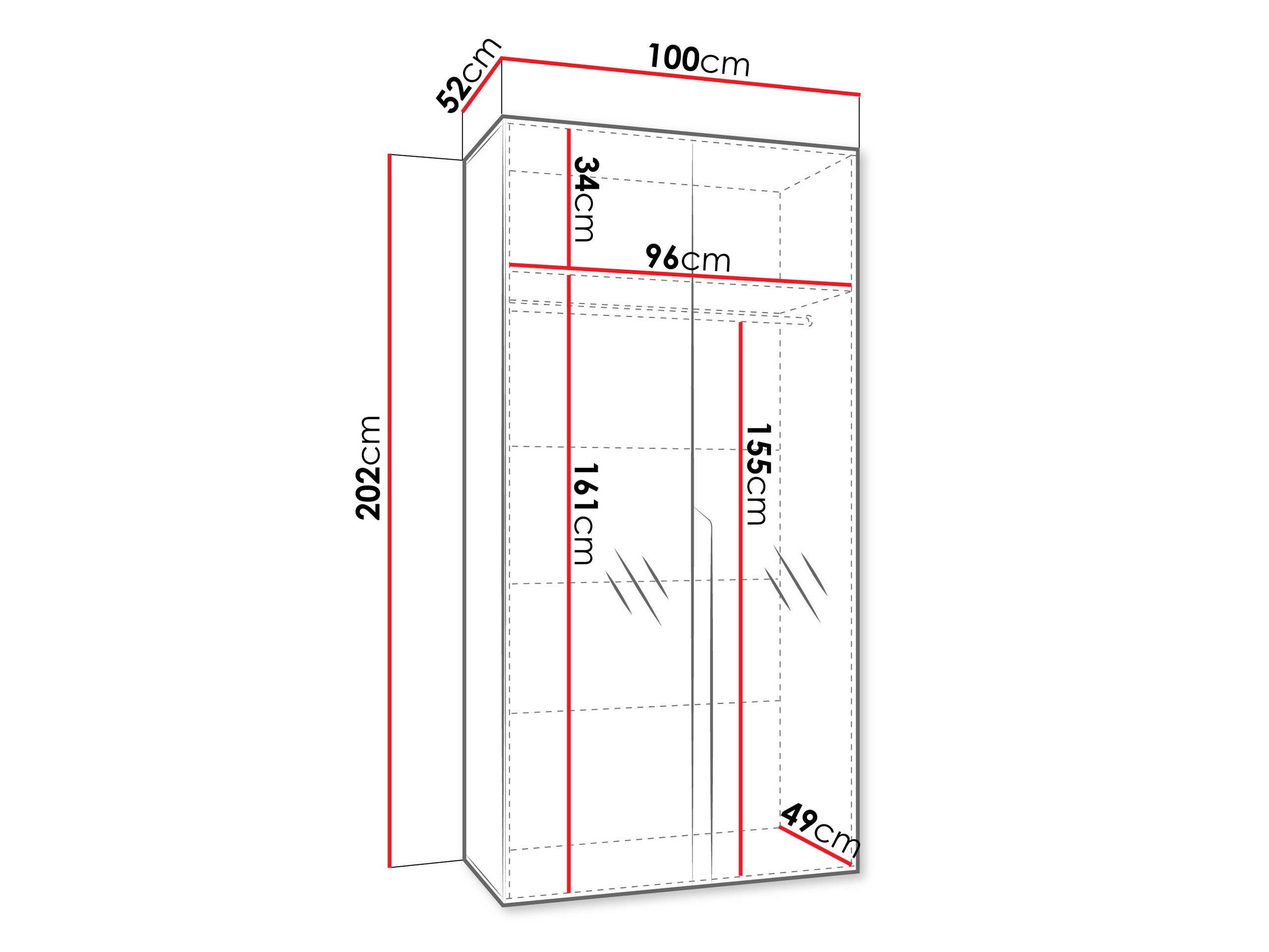 Kleiderschrank Hartford 589 (Weiß)
