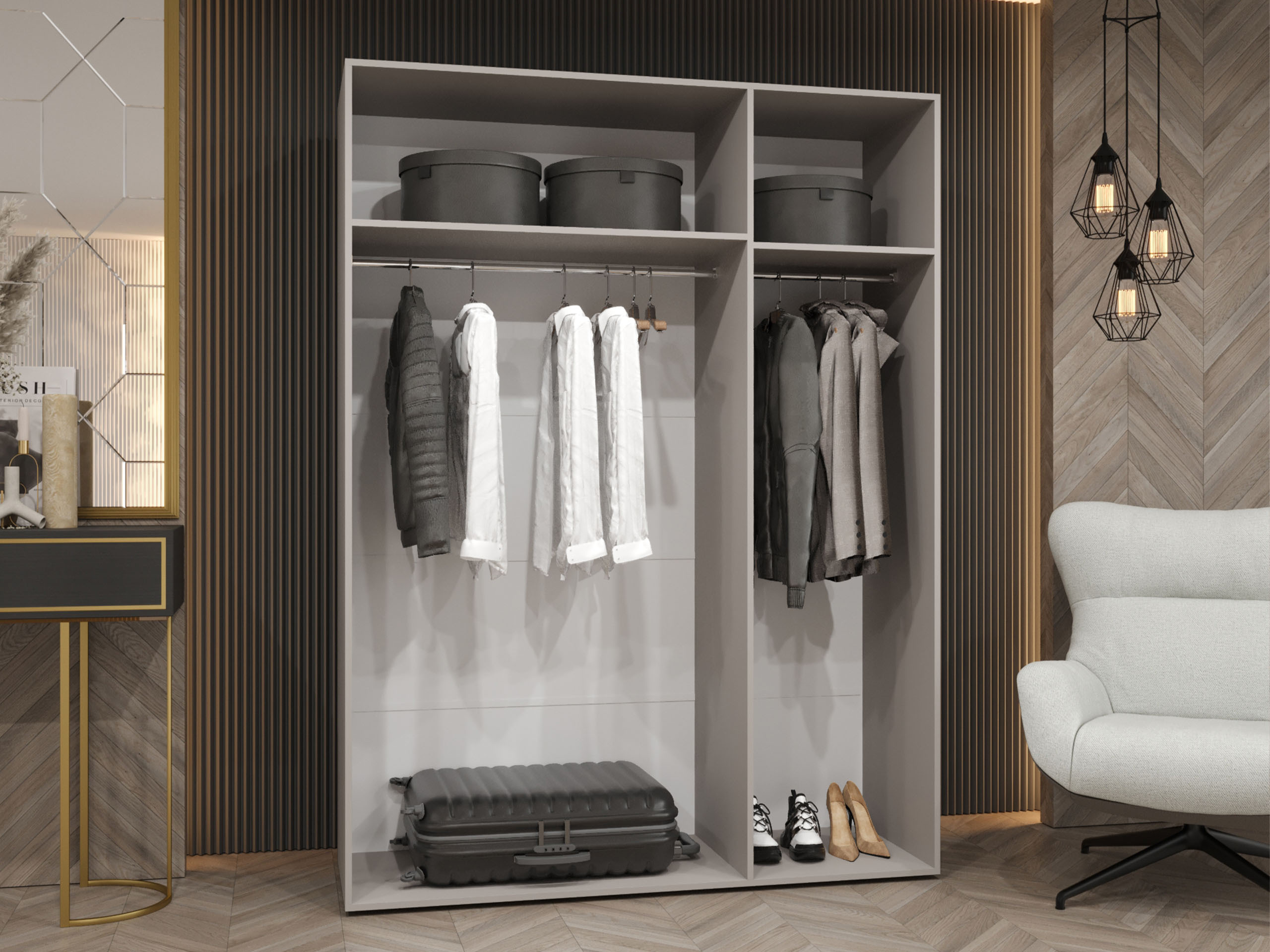 Kleiderschrank Hartford 590 (Weiß)