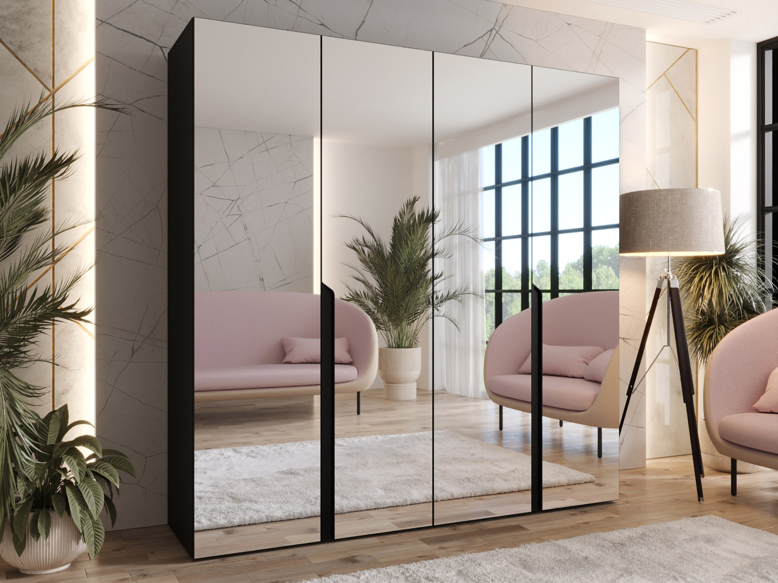 Kleiderschrank Hartford 591 (Schwarz)