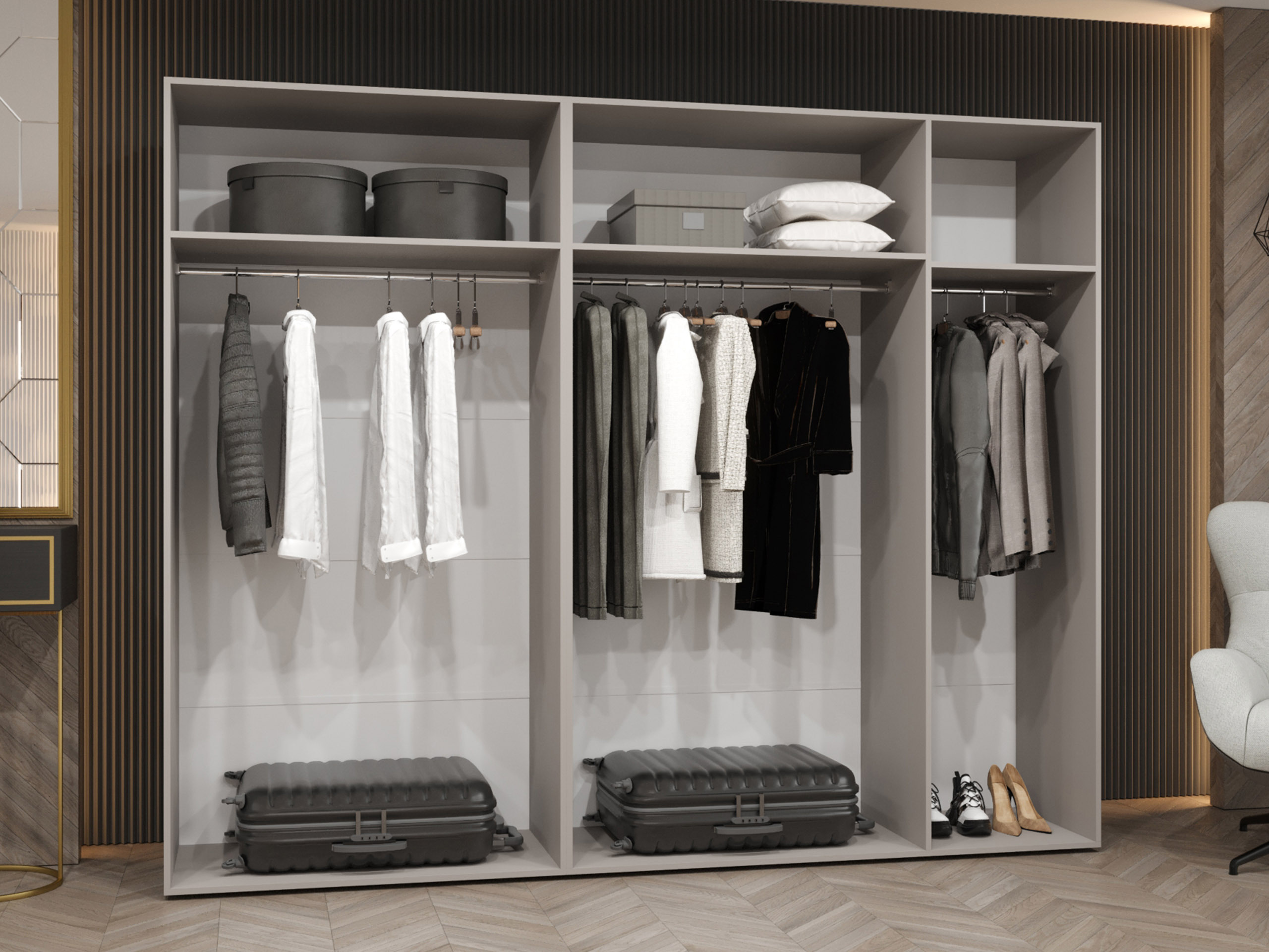 Kleiderschrank Hartford 592 (Weiß)