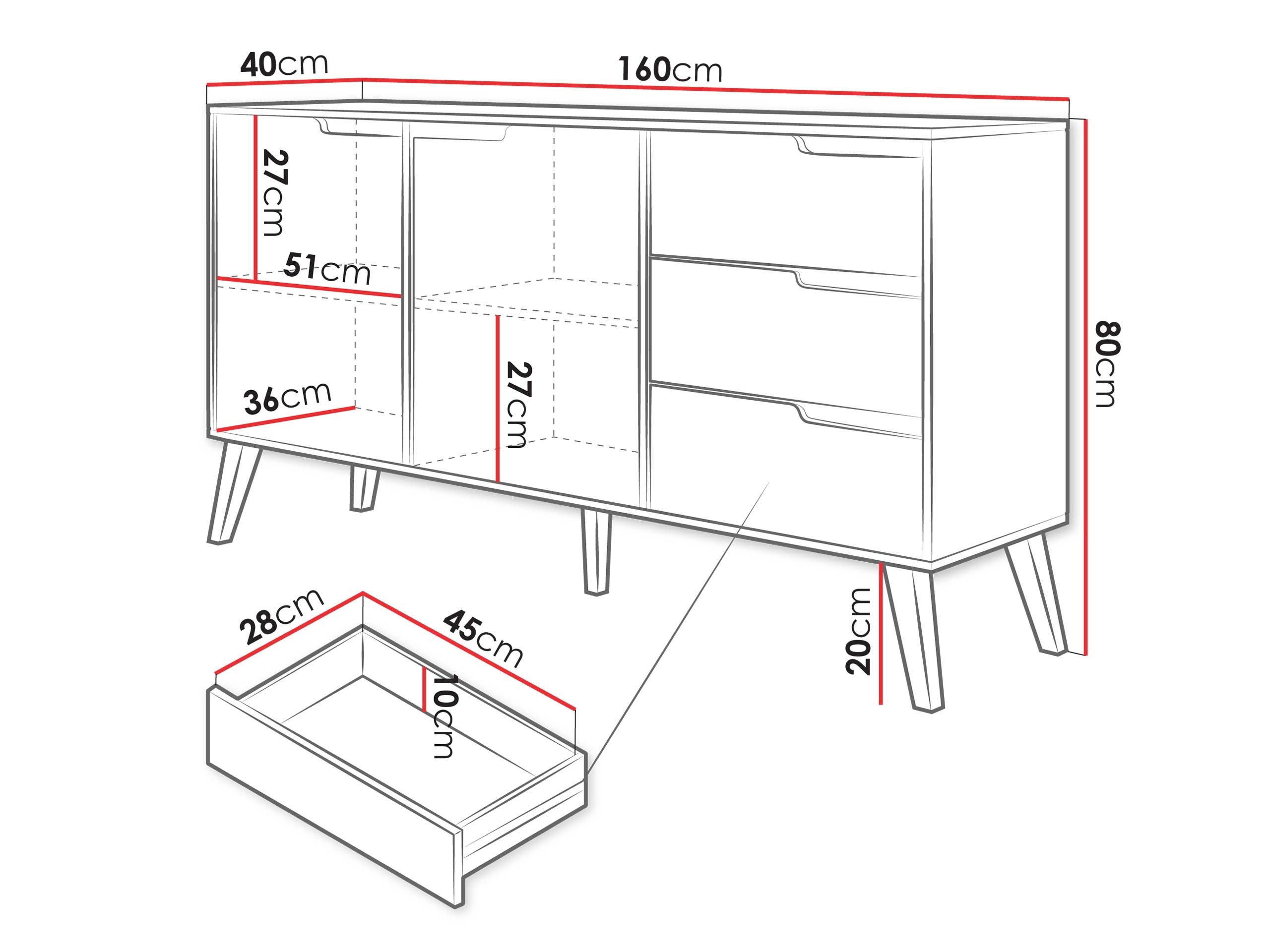 Kommoden Elbtive 102 (Kaschmir)