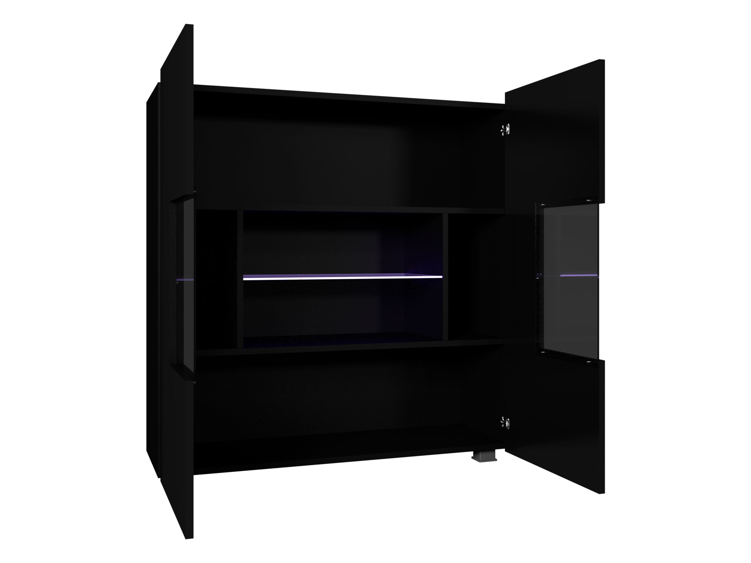 Sideboard Remus (Schwarz + Schwarz glänzend)