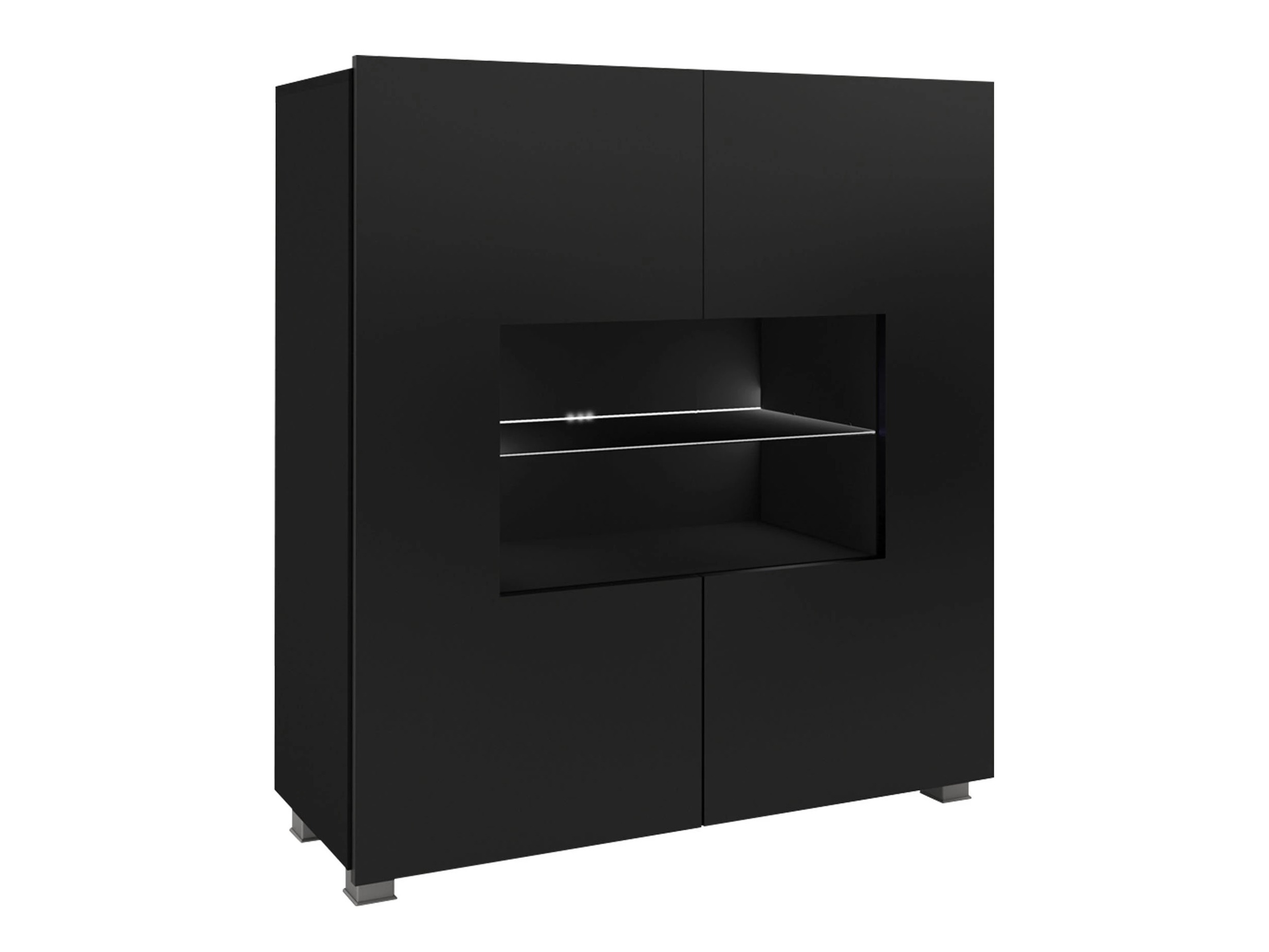 Sideboard Remus (Schwarz + Schwarz glänzend)