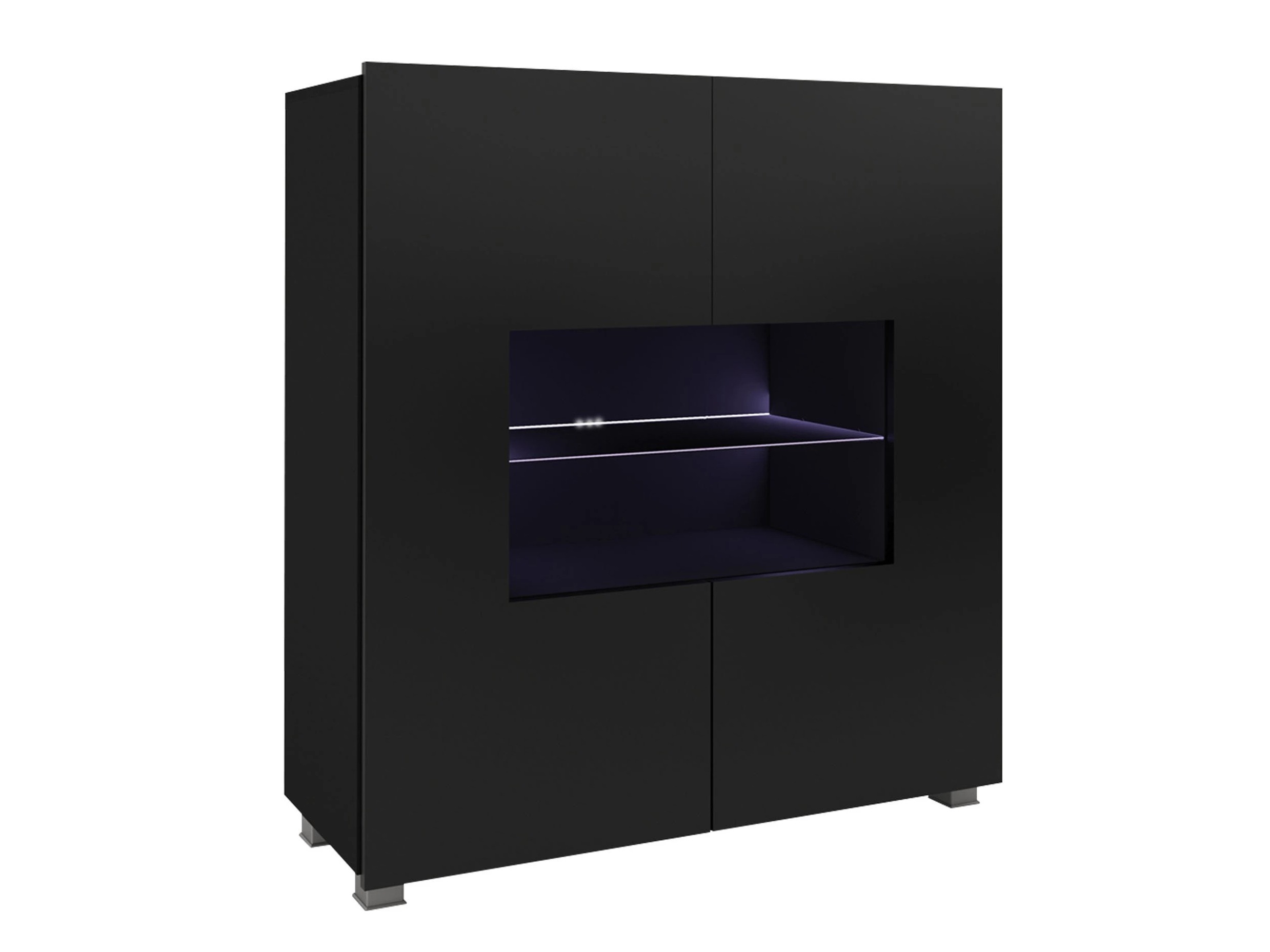 Sideboard Remus (Schwarz + Schwarz glänzend)