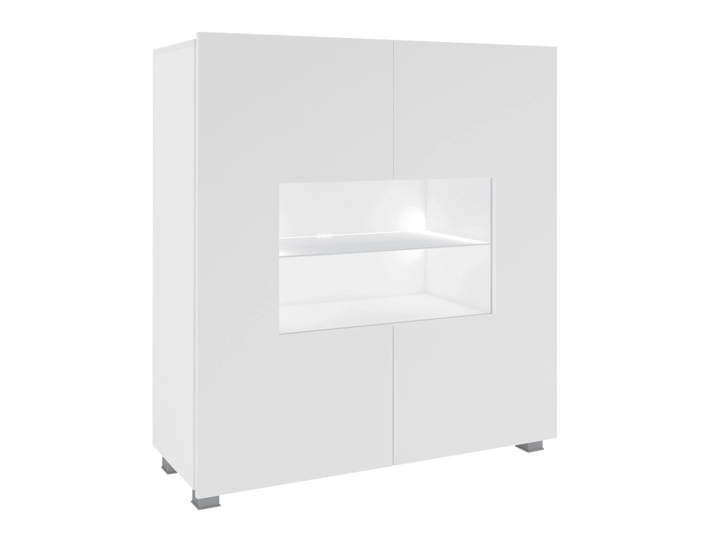 Sideboard Remus (Weiß + Weiß glänzend)