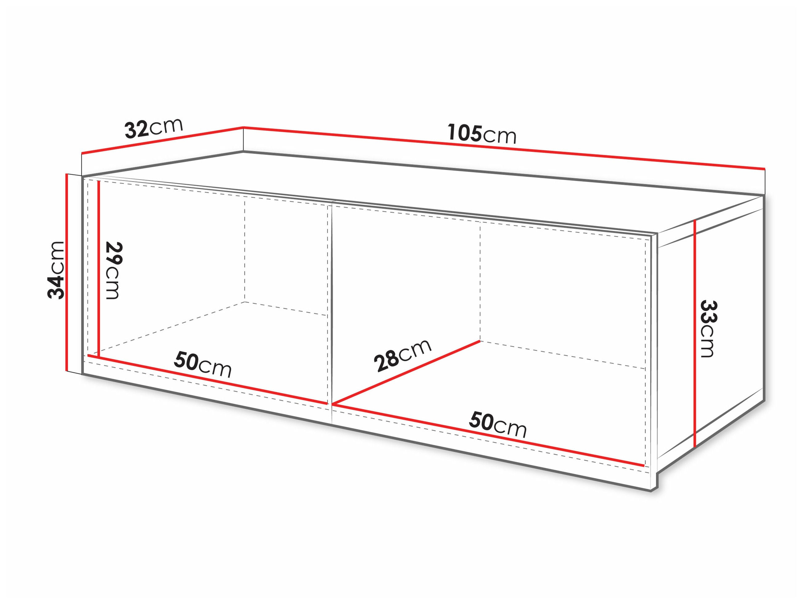 Hängeschrank Remus (Schwarz + Schwarz glänzend)