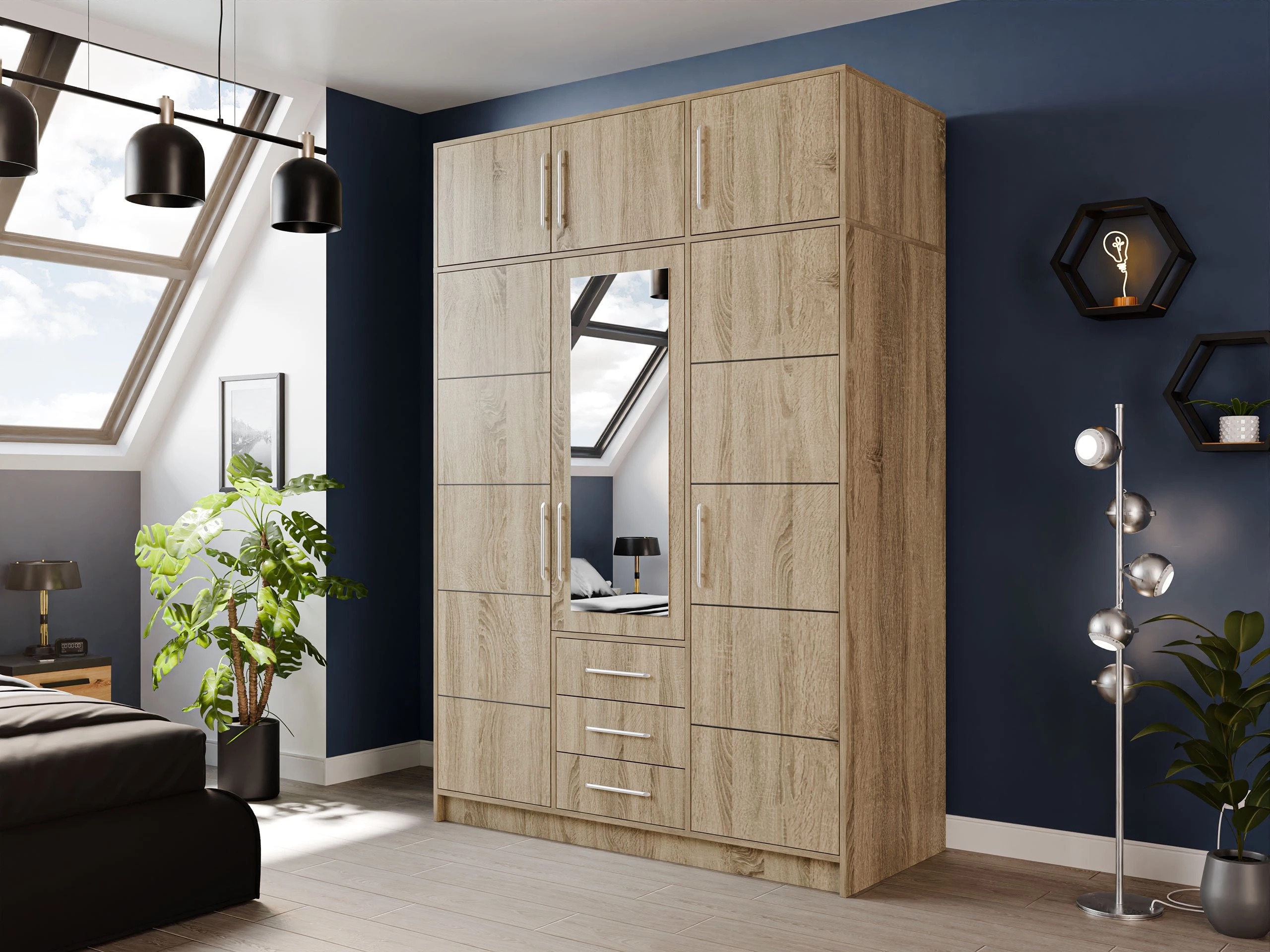 Kleiderschrank Dortivu IV (Sonoma Eichenholzoptik)