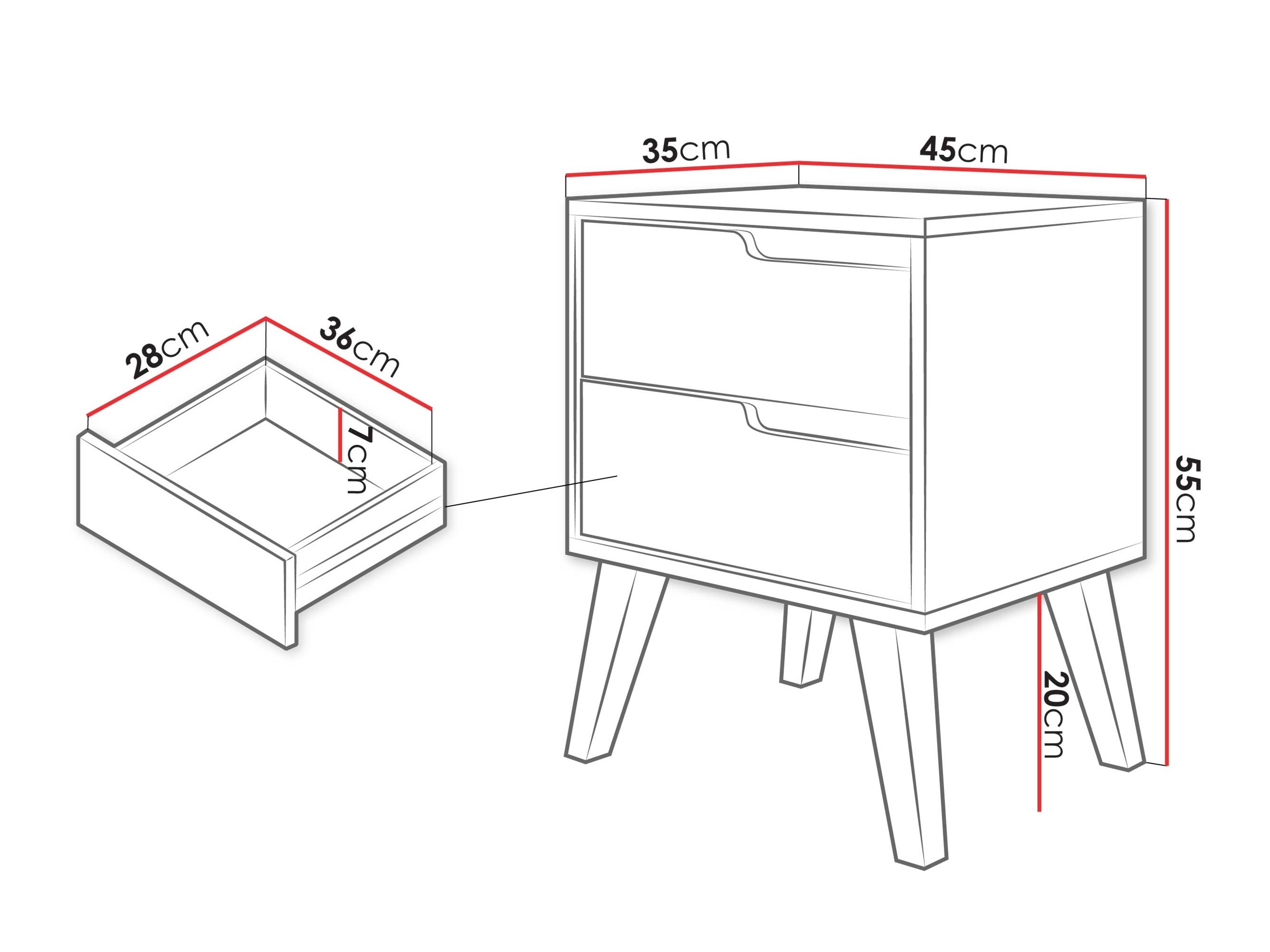 Nachttisch Elbtive 104 (Kaschmir)