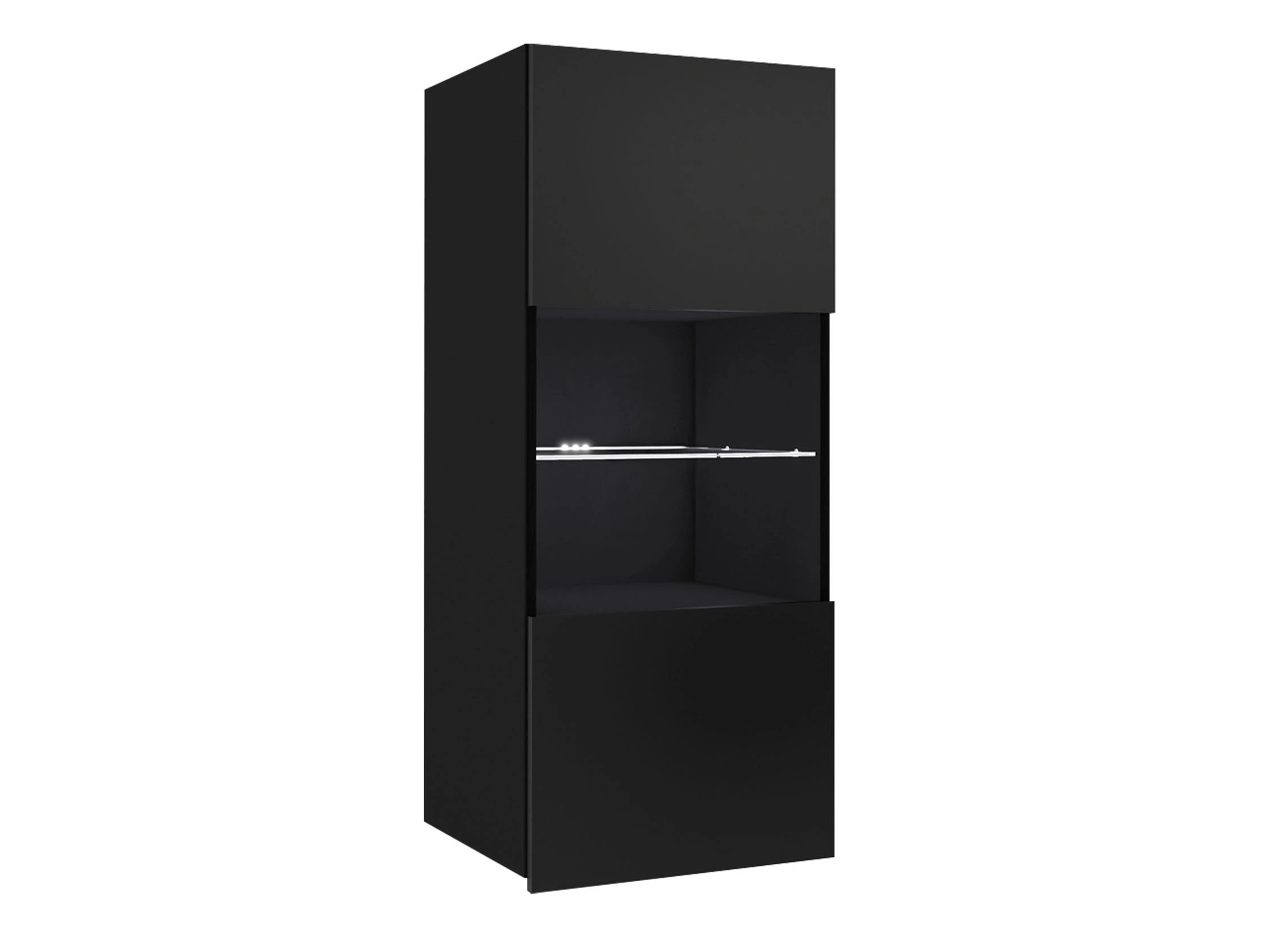 Hängeschrank Remus I (Schwarz + Schwarz glänzend)