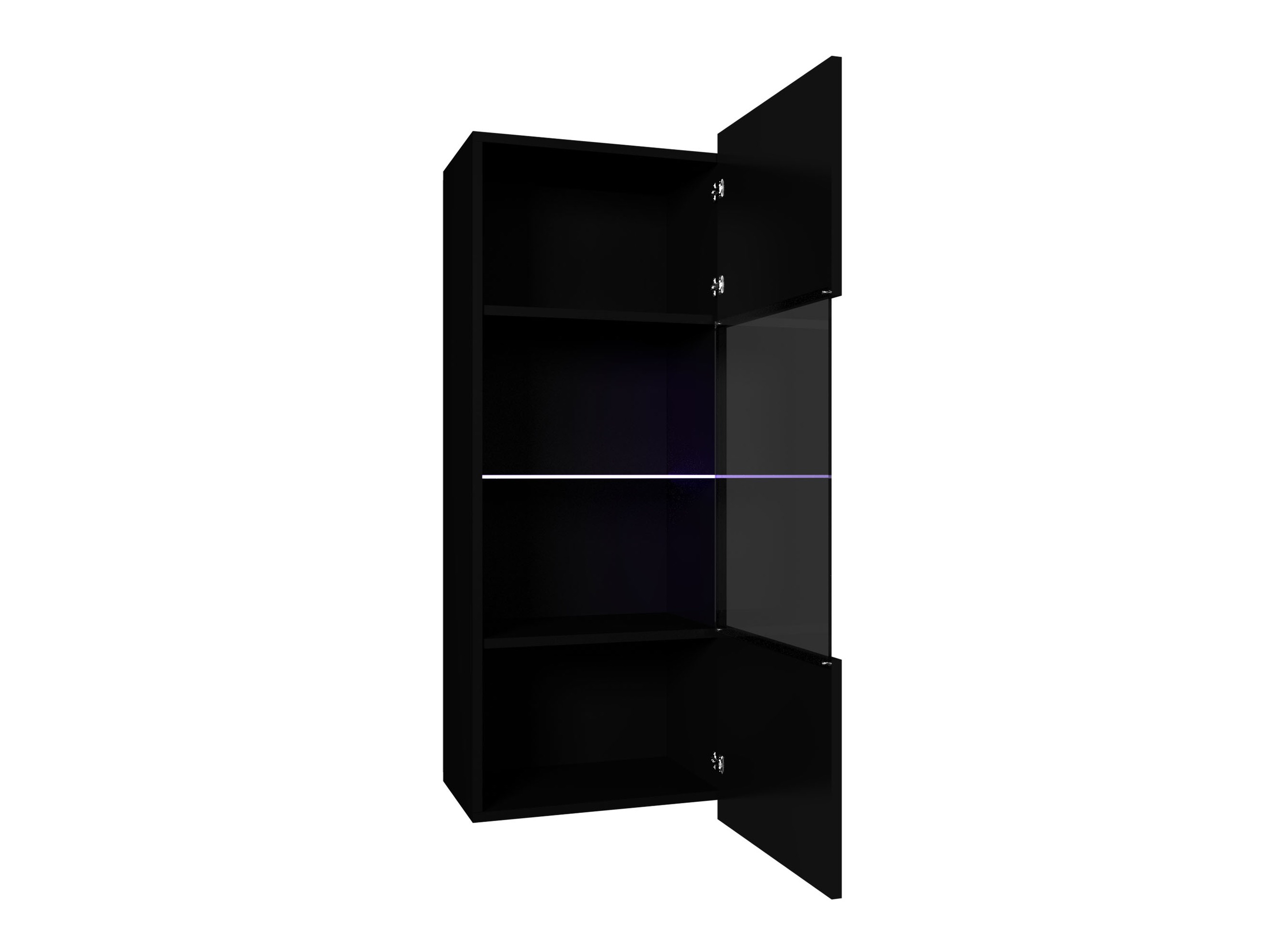 Hängeschrank Remus I (Schwarz + Schwarz glänzend)