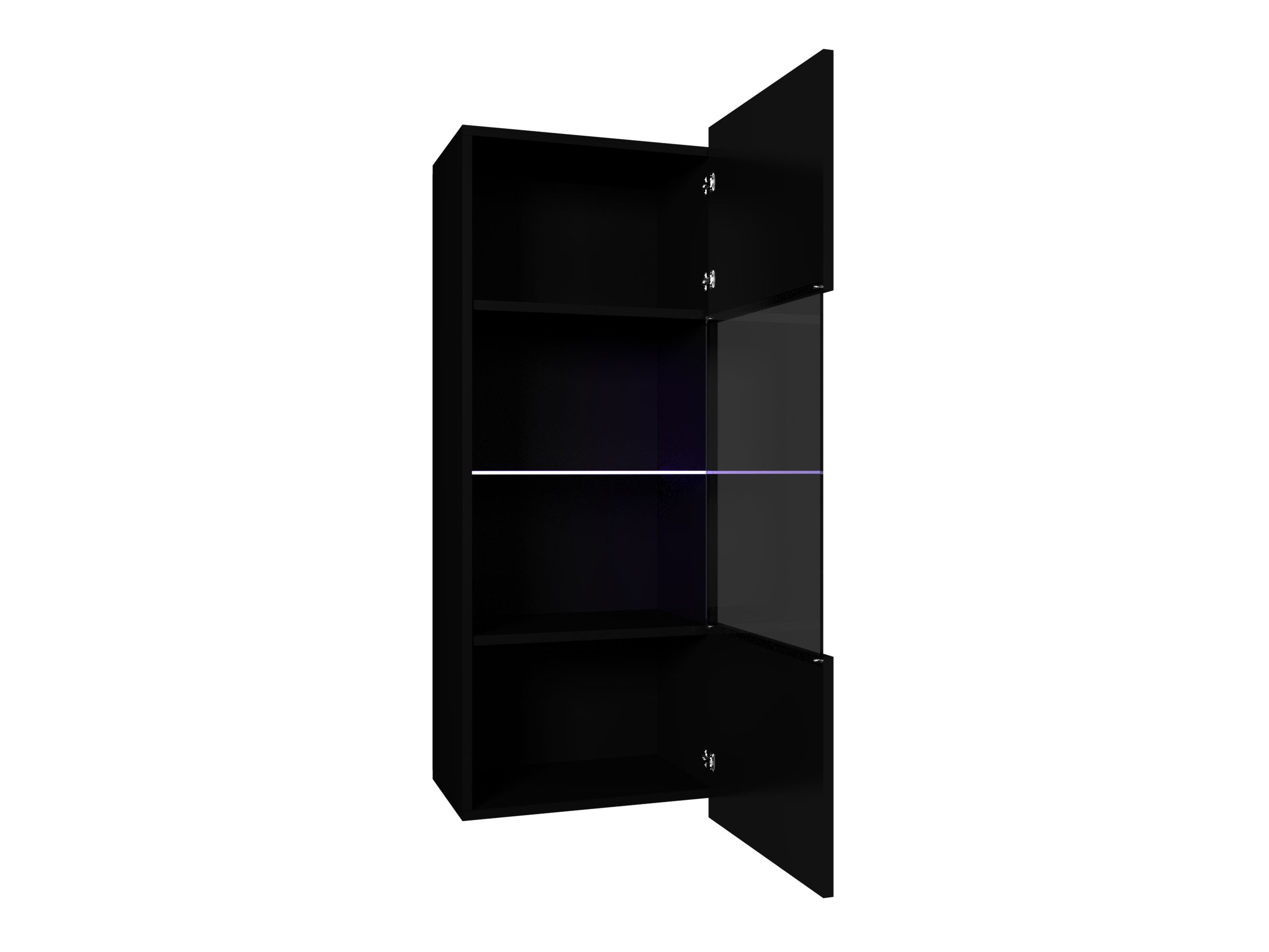 Hängeschrank Remus I (Schwarz + Schwarz glänzend)