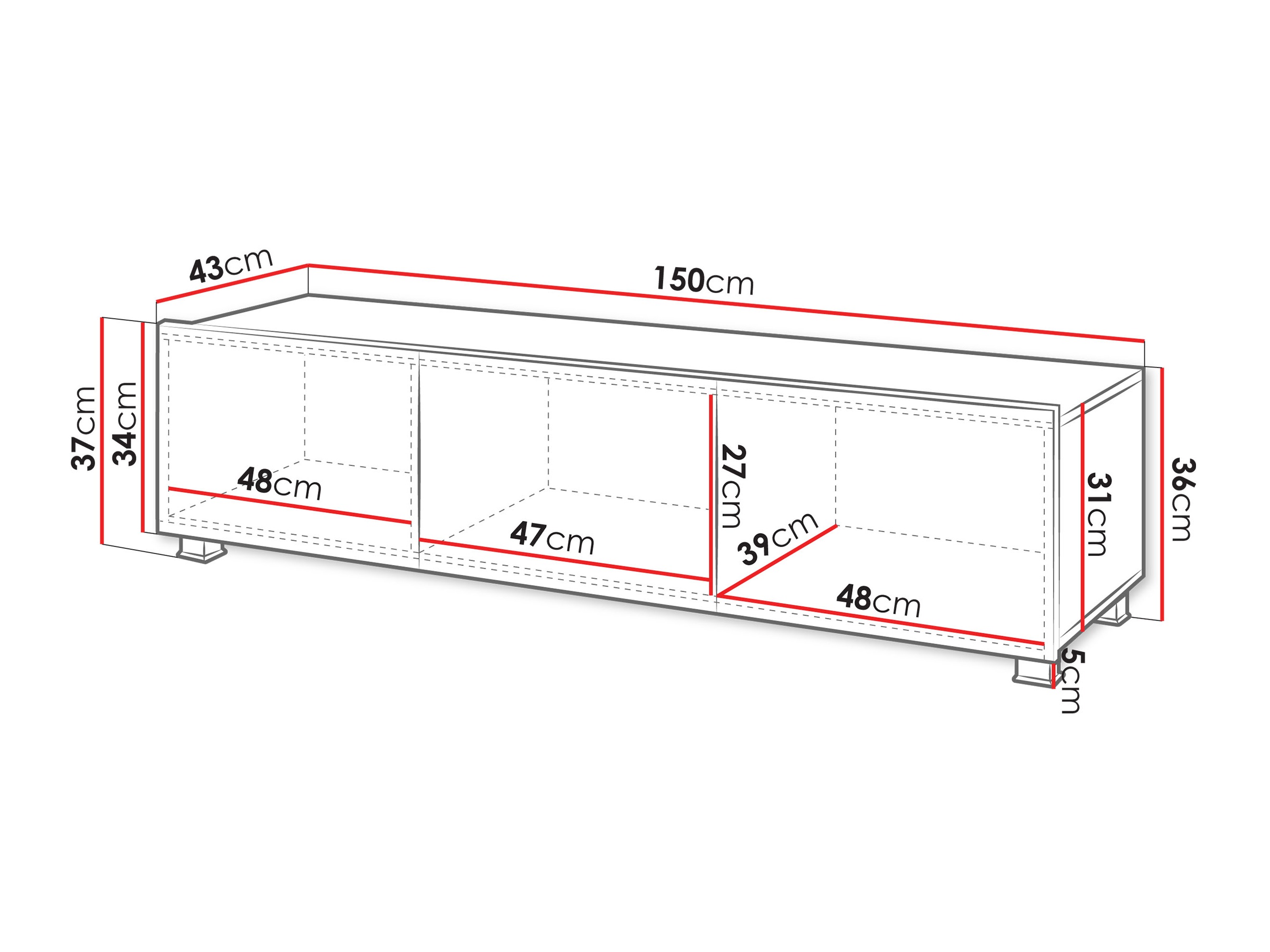 TV-Möbel Remus (Walnussholzoptik)