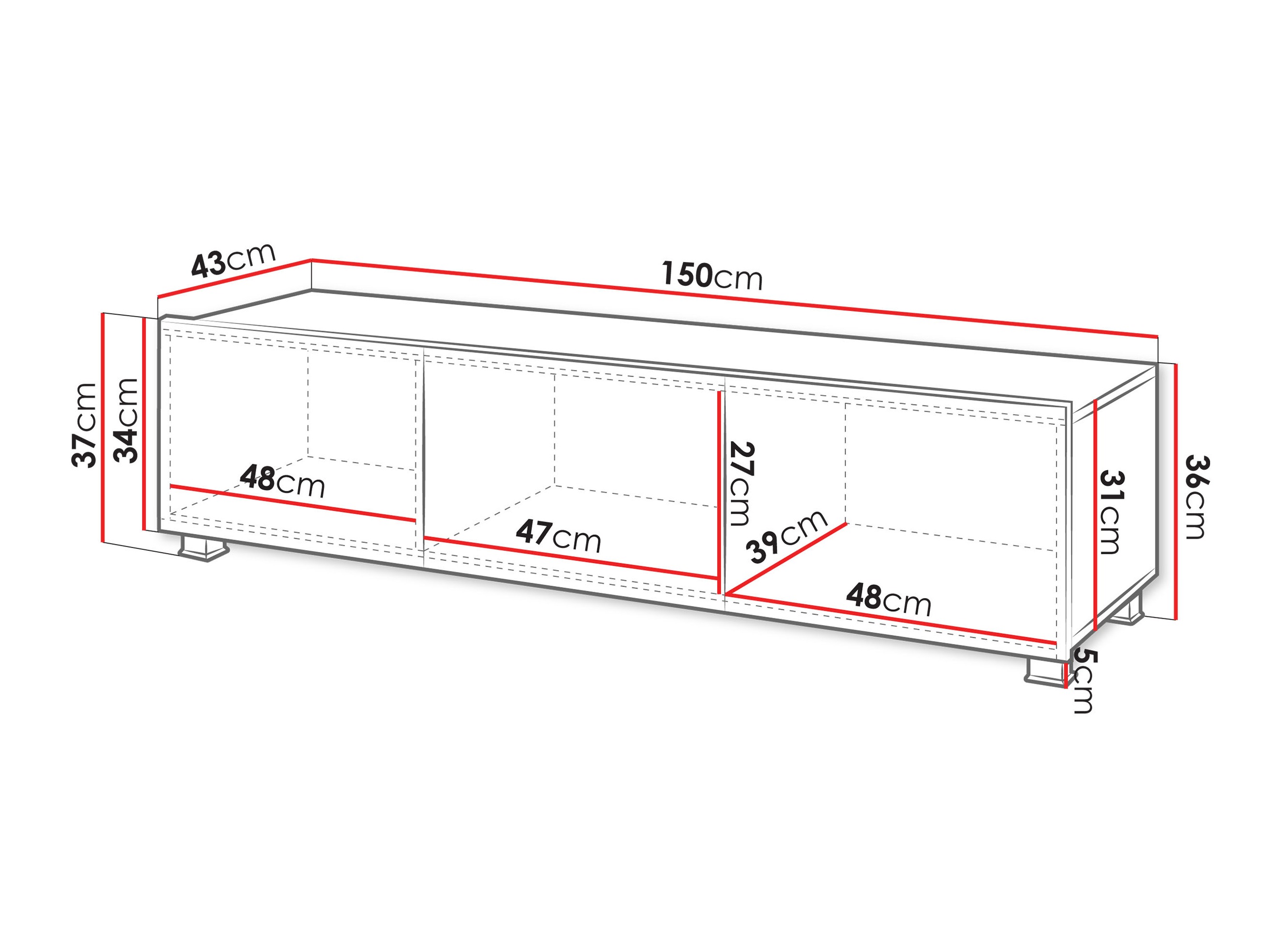 TV-Möbel Remus (Weiß + Weiß glänzend)
