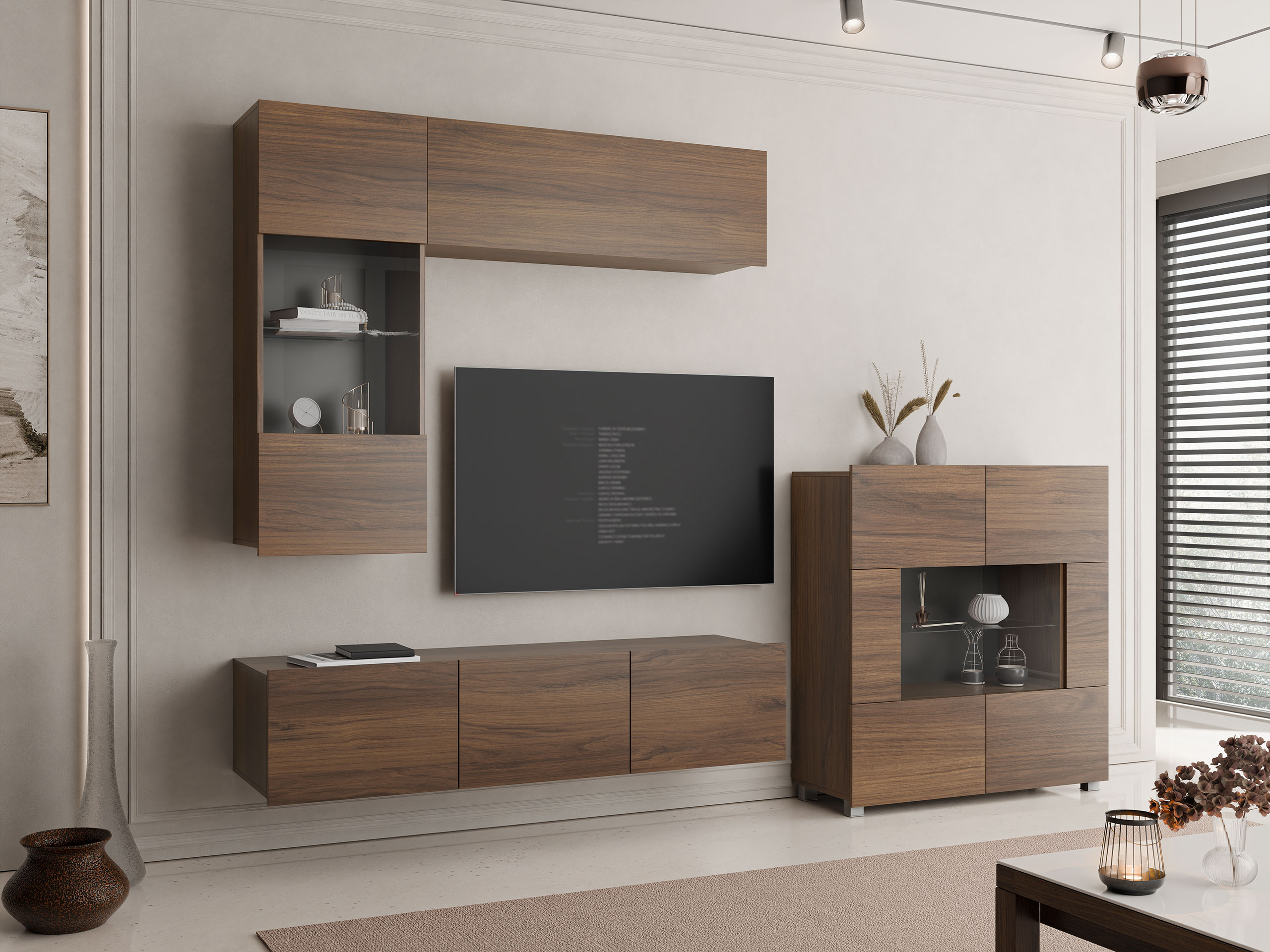 Wohnzimmer-Sets Remus III (Walnussholzoptik)