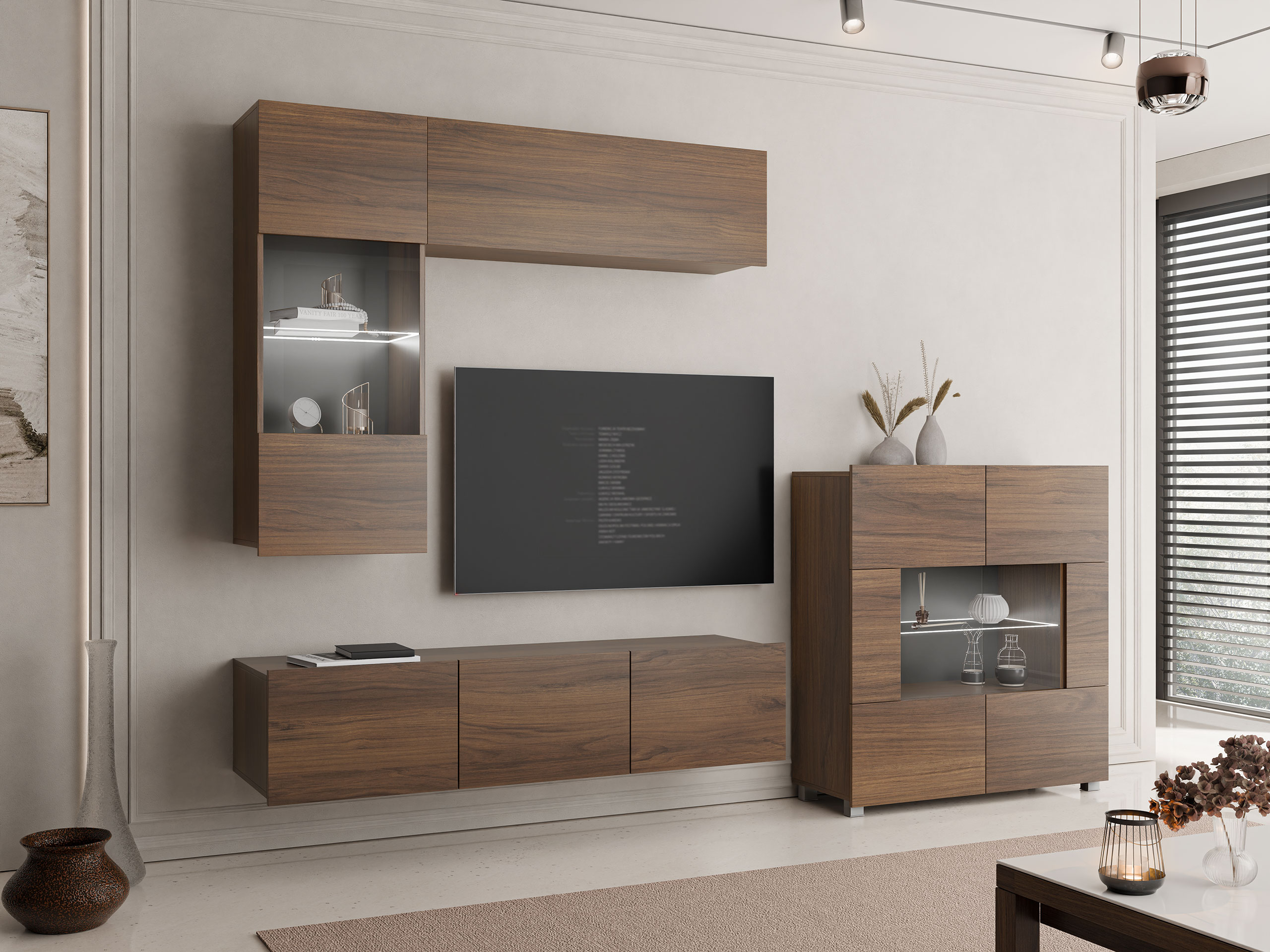 Wohnzimmer-Sets Remus III (Walnussholzoptik)