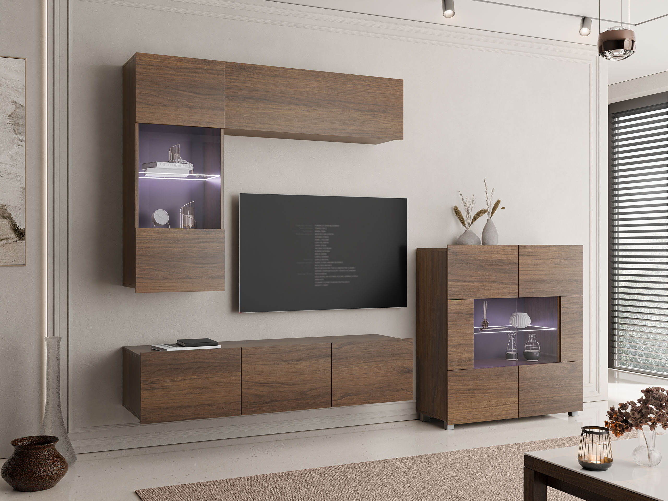 Wohnzimmer-Sets Remus III (Walnussholzoptik)