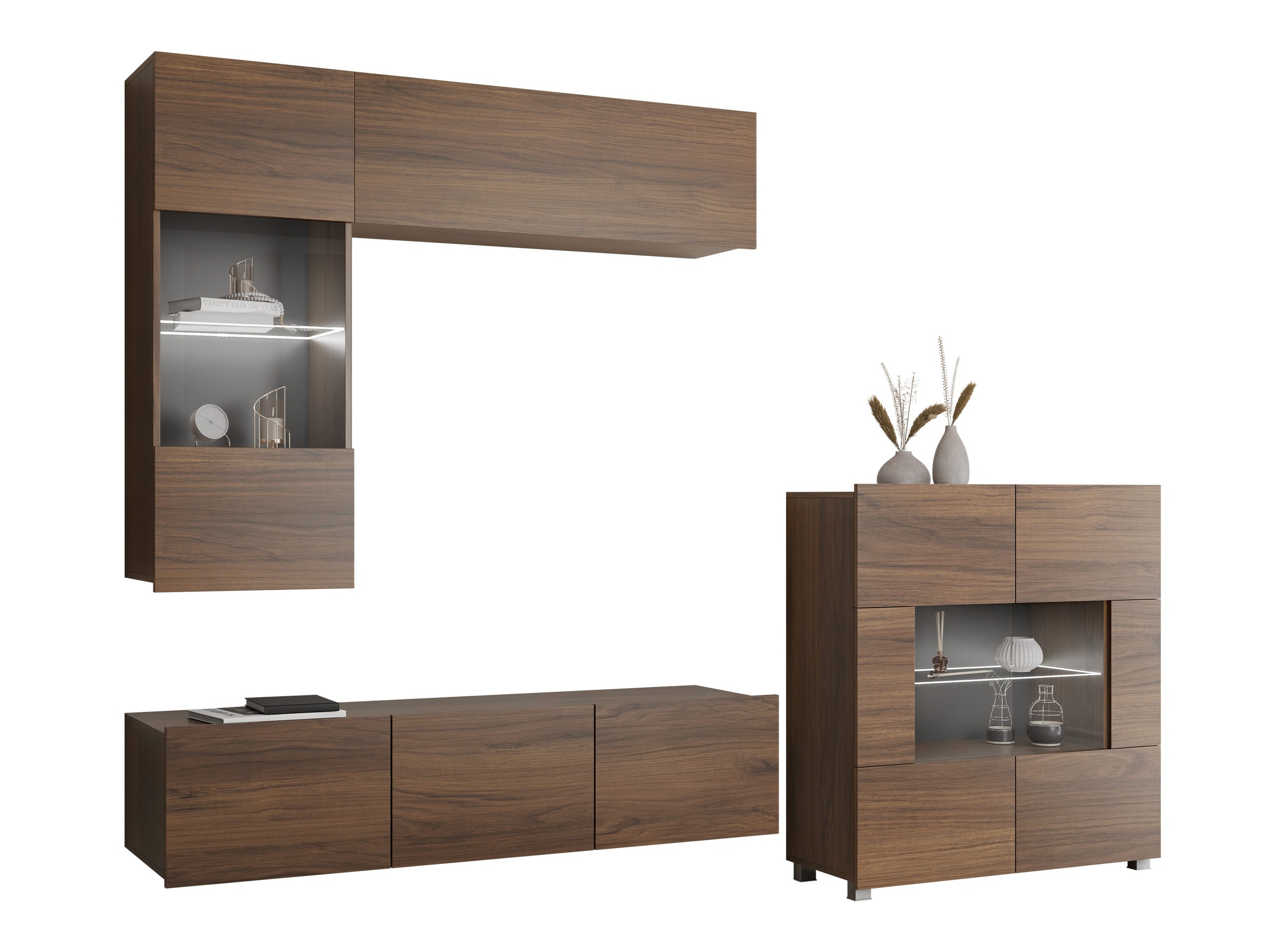 Wohnzimmer-Sets Remus III (Walnussholzoptik)