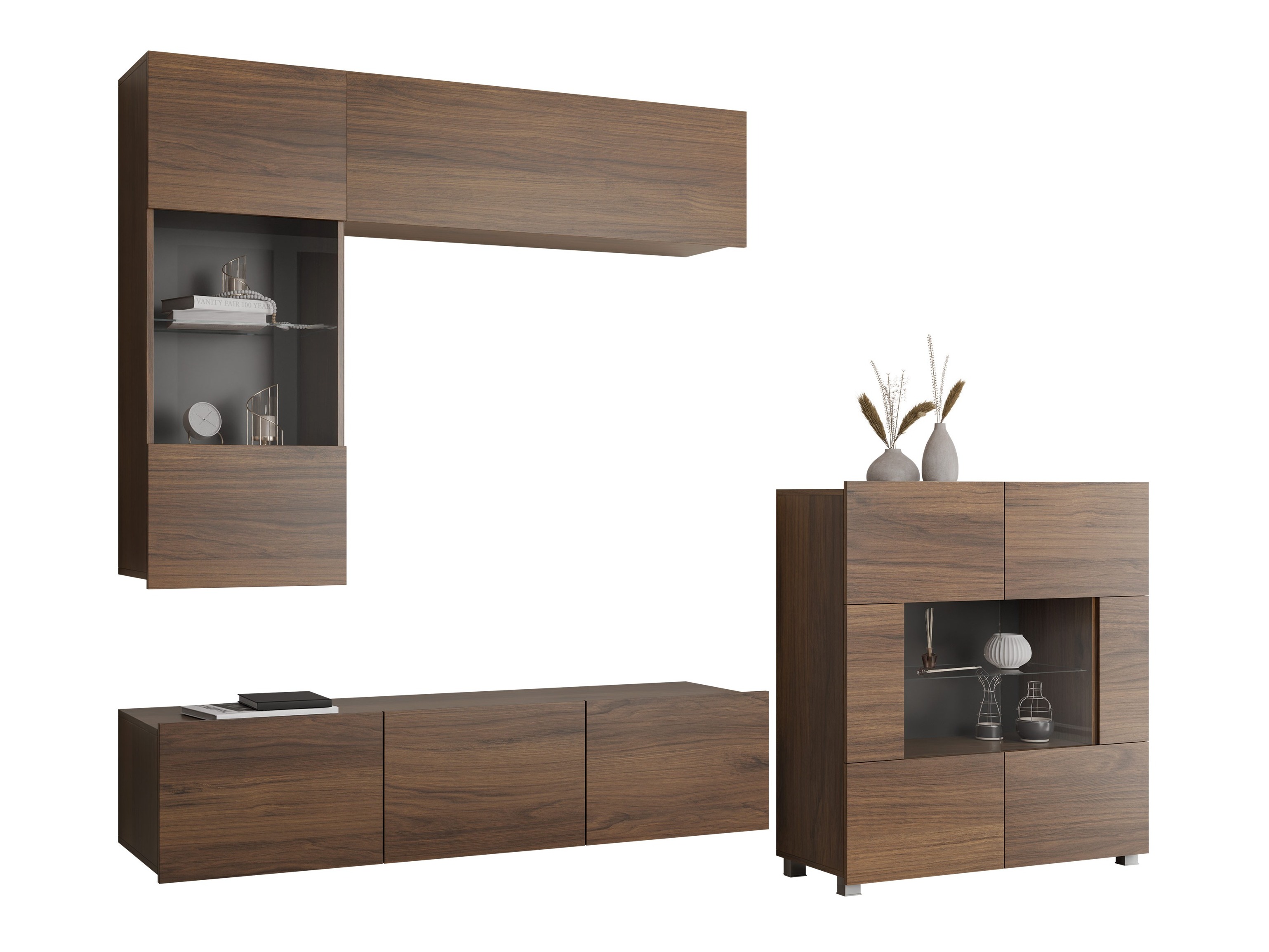 Wohnzimmer-Sets Remus III (Walnussholzoptik)