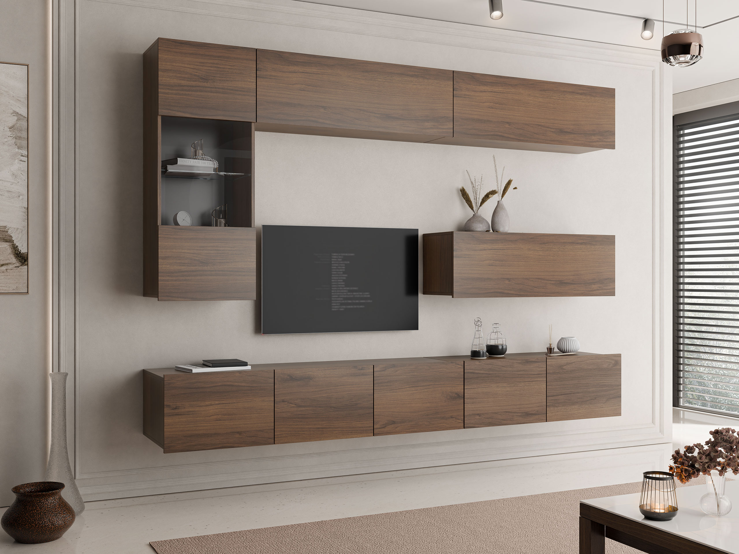 Wohnzimmer-Sets Remus IV (Walnussholzoptik)