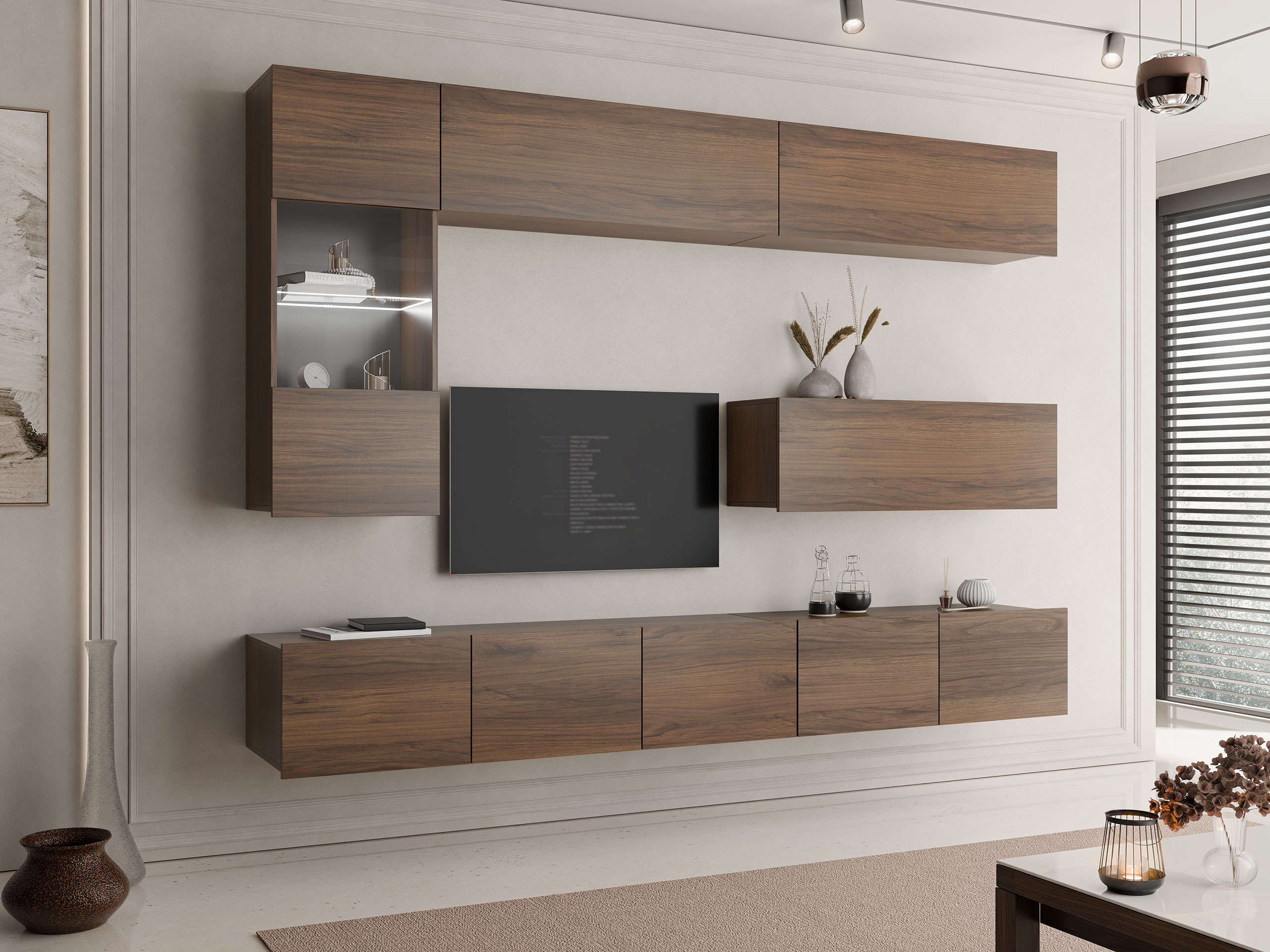 Wohnzimmer-Sets Remus IV (Walnussholzoptik)