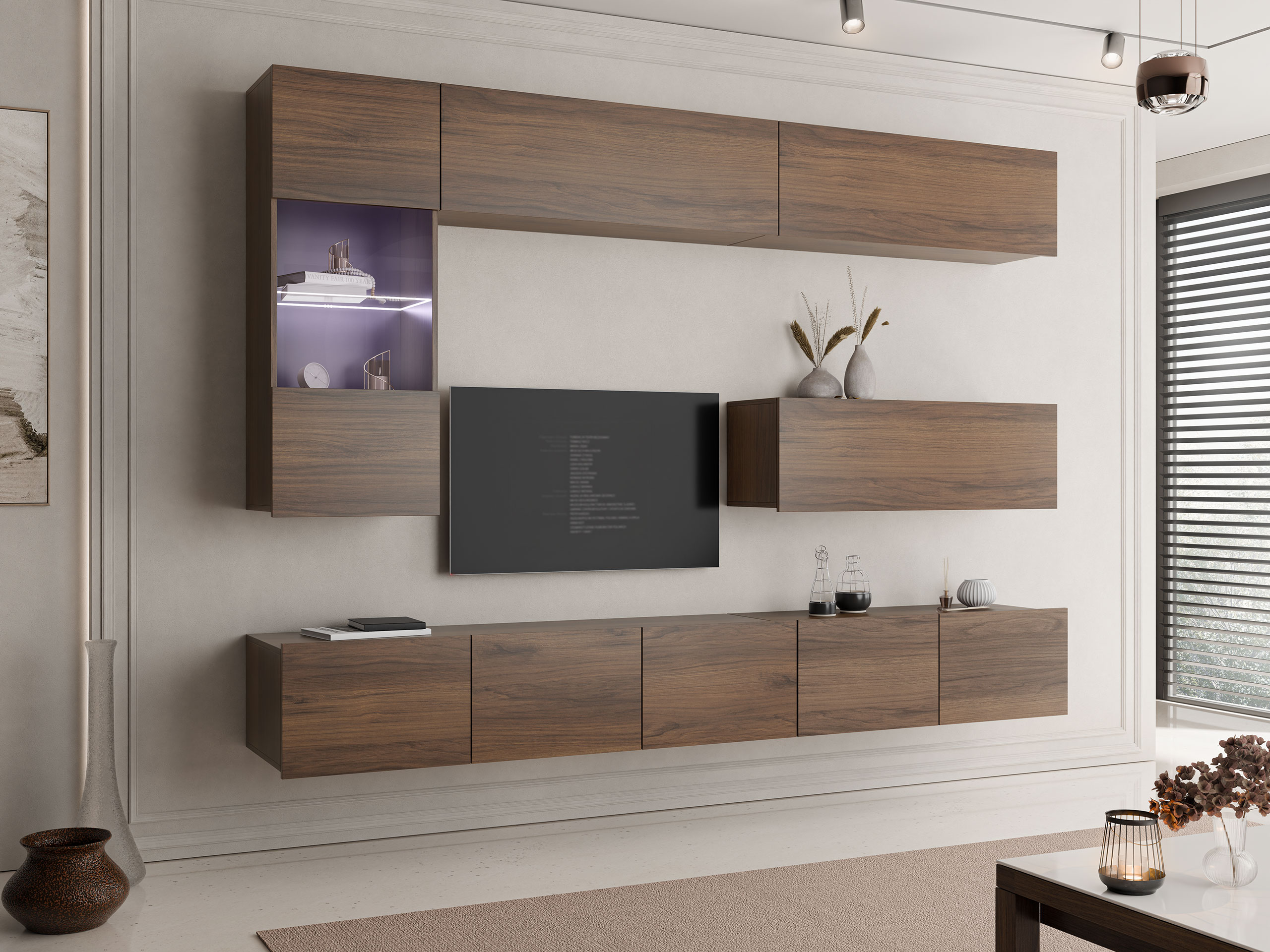Wohnzimmer-Sets Remus IV (Walnussholzoptik)