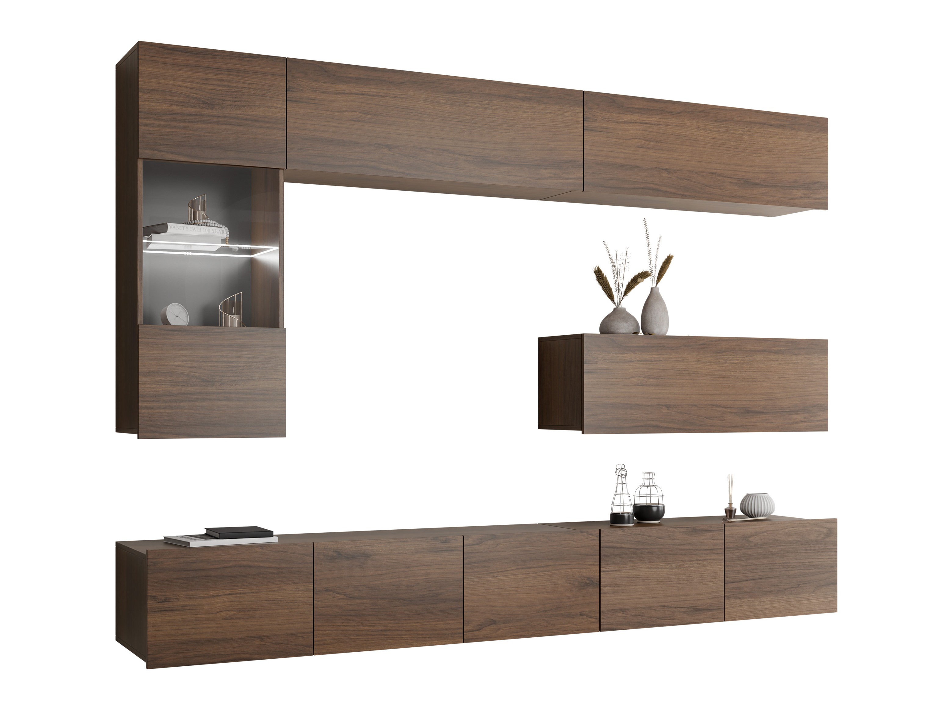Wohnzimmer-Sets Remus IV (Walnussholzoptik)