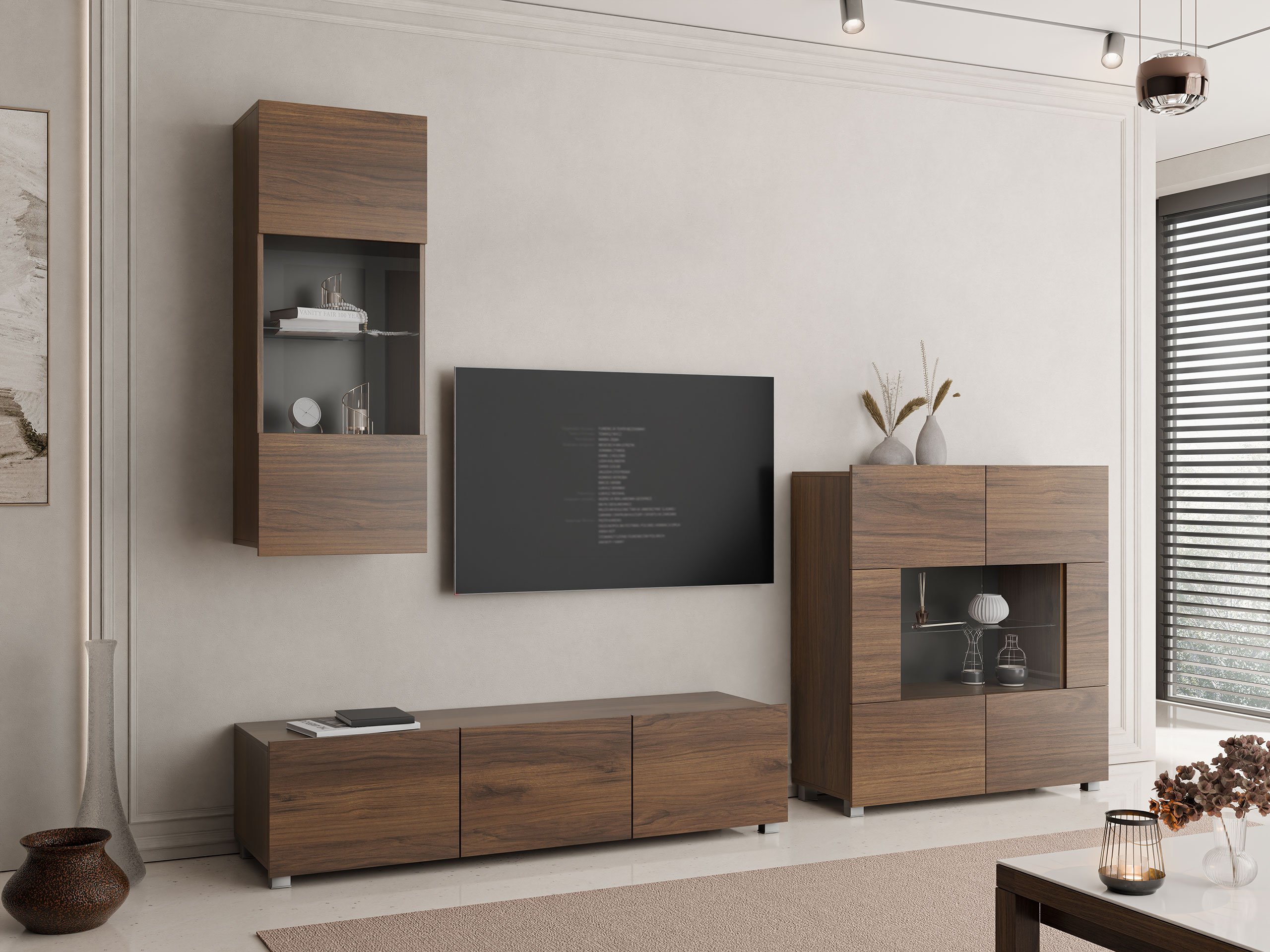 Wohnzimmer-Sets Remus VII (Walnussholzoptik)